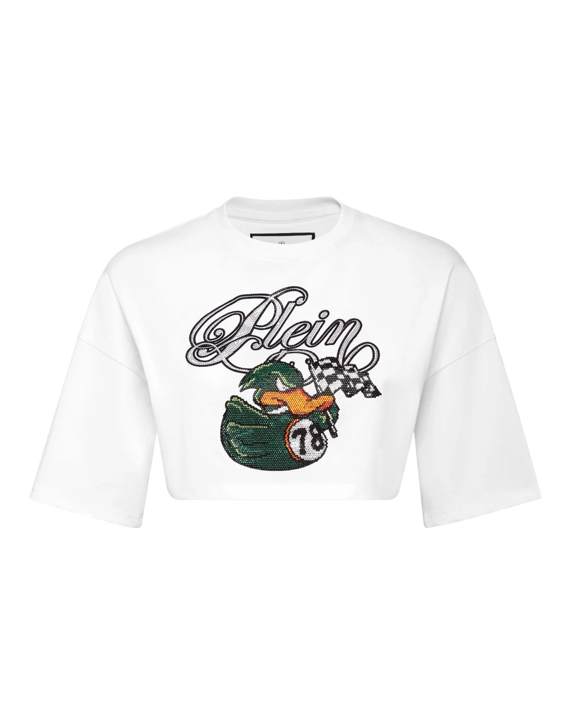 Cropped Round Neck T-Shirt PP Duck, цвет: Белый