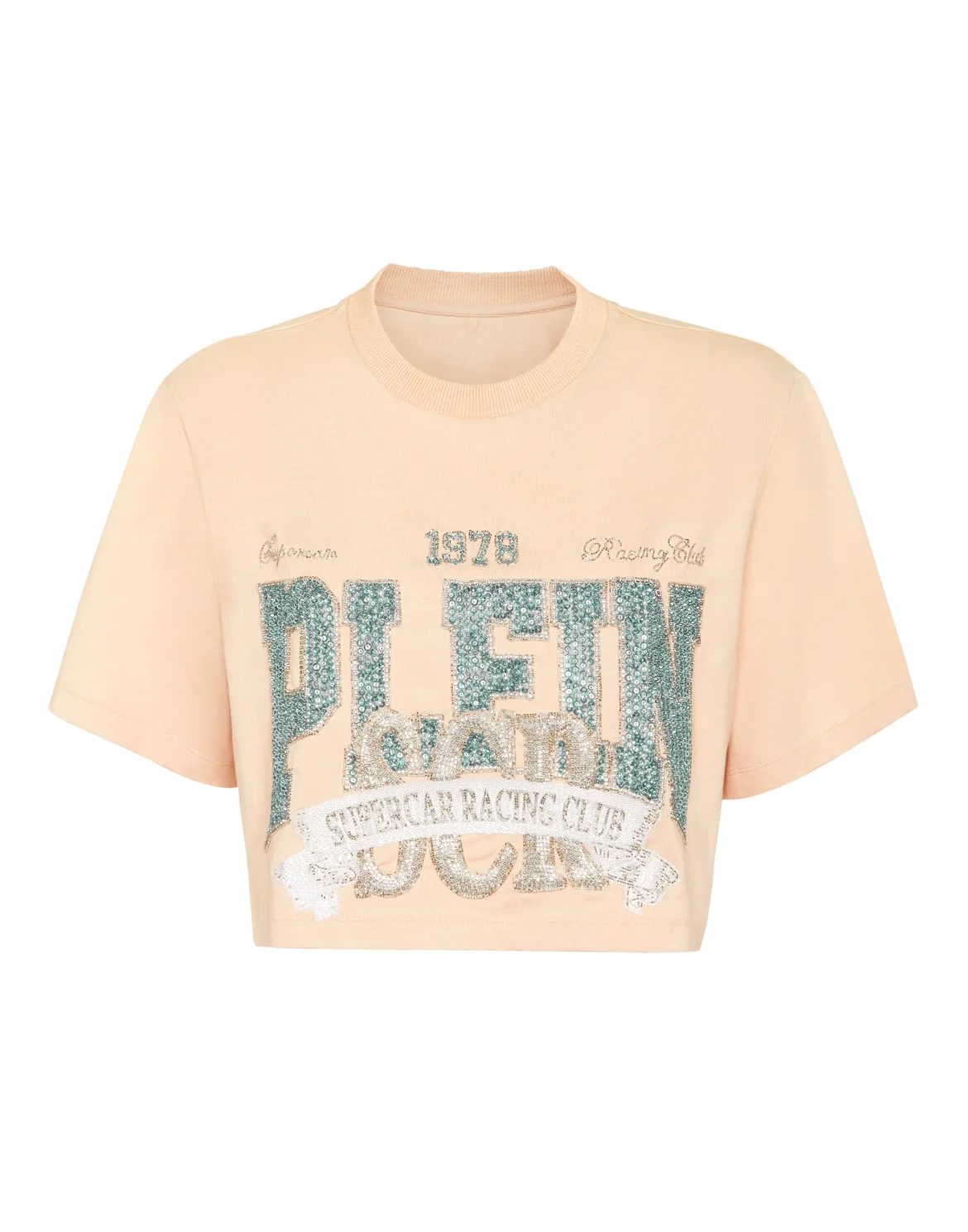 T-shirt Round Neck SS Crop Vintage Print, цвет: Розовый