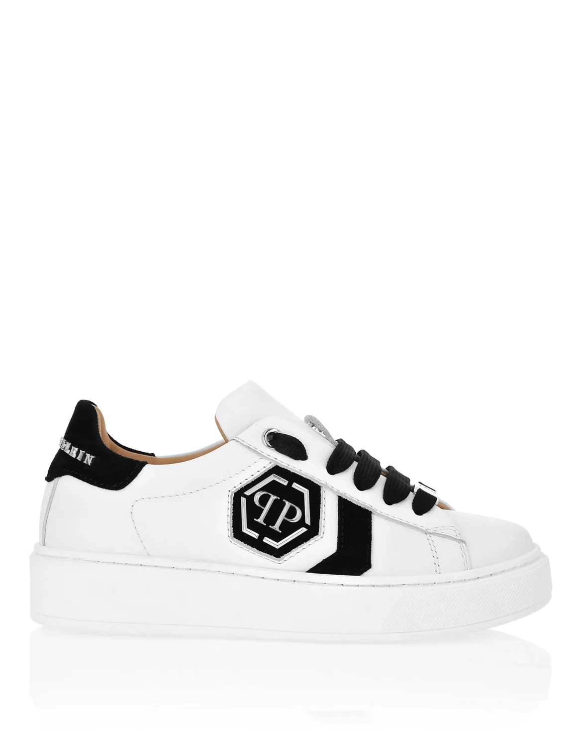 Leather Lo-Top Sneakers Hexagon, цвет: Белый