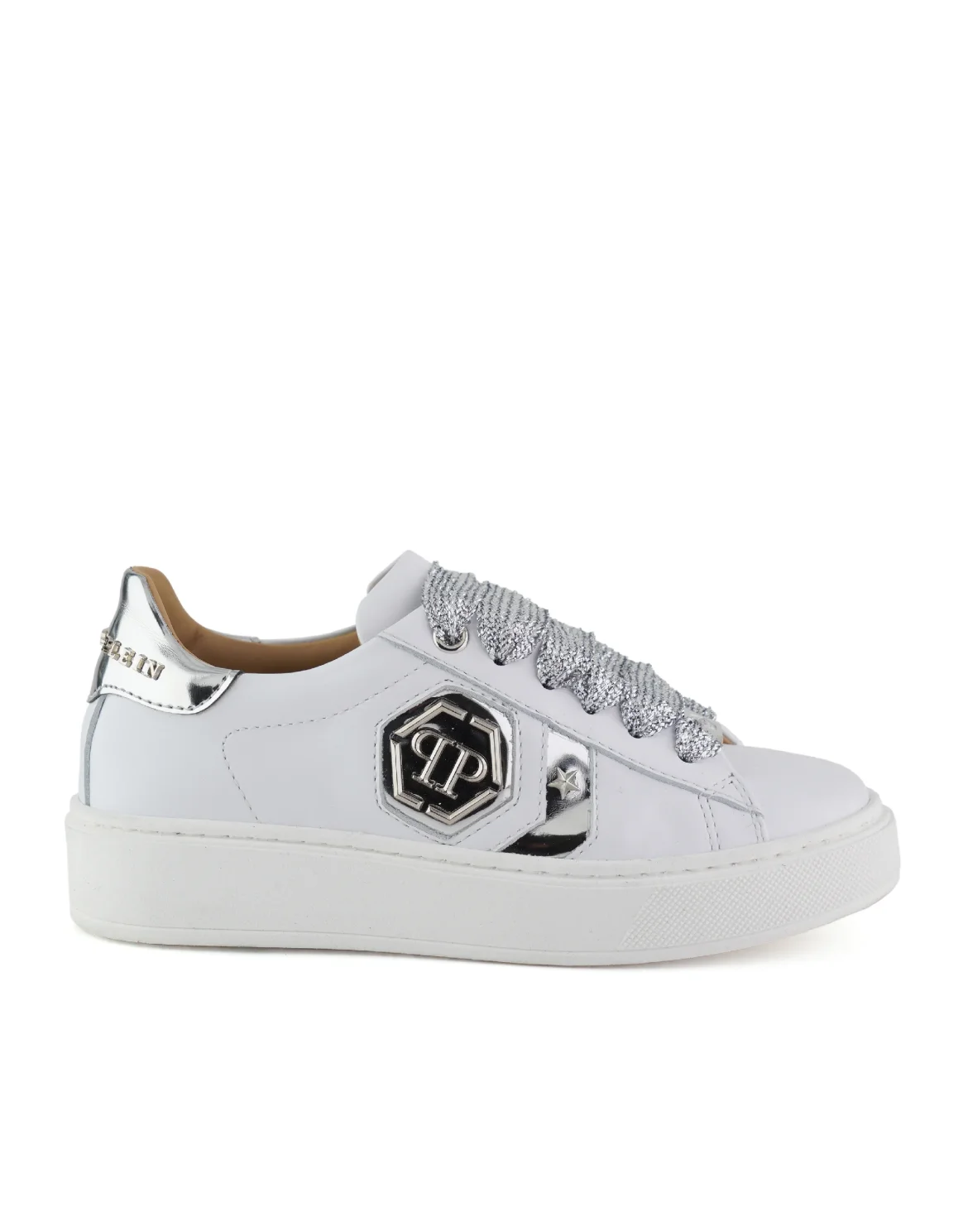 Leather Lo-Top Sneakers Hexagon, цвет: Белый