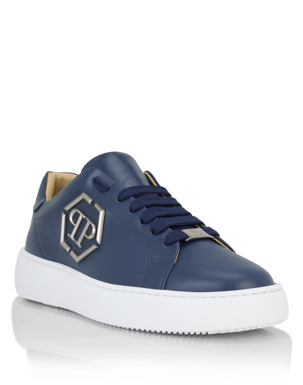 Leather Lo-Top Sneakers Hexagon, цвет: Синий