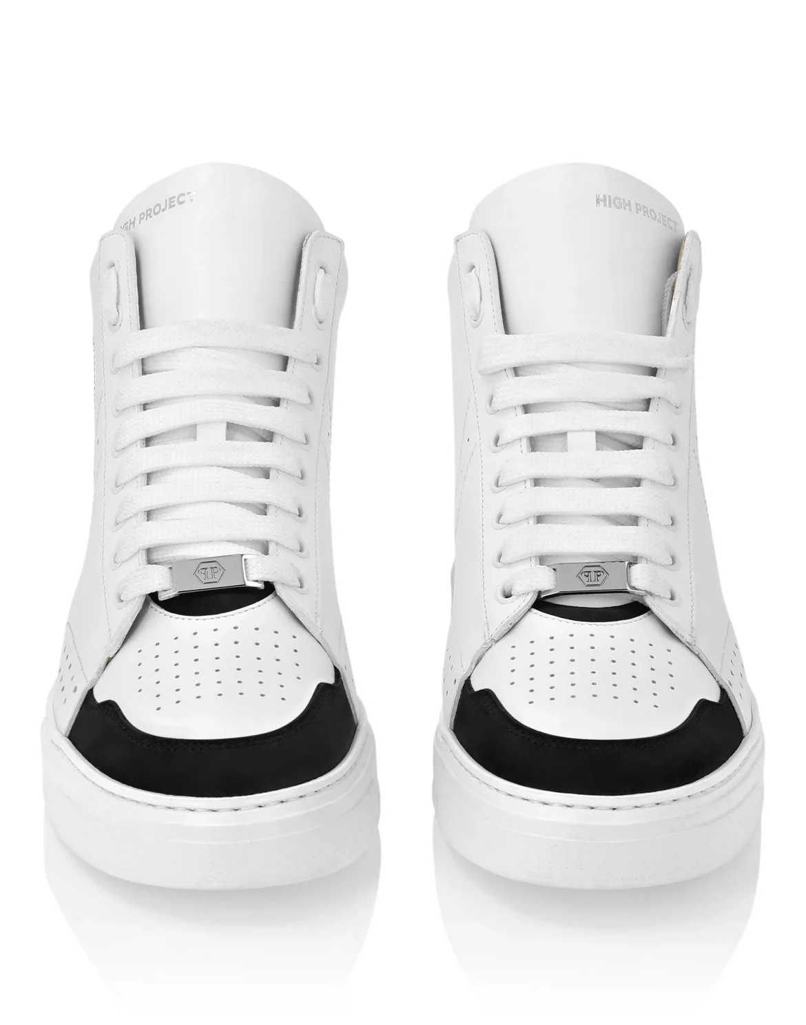 Leather Mid-Top Sneakers Hexagon, цвет: Черный