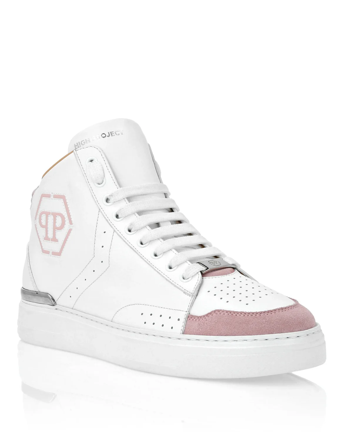Leather Mid-Top Sneakers Hexagon, цвет: Розовый