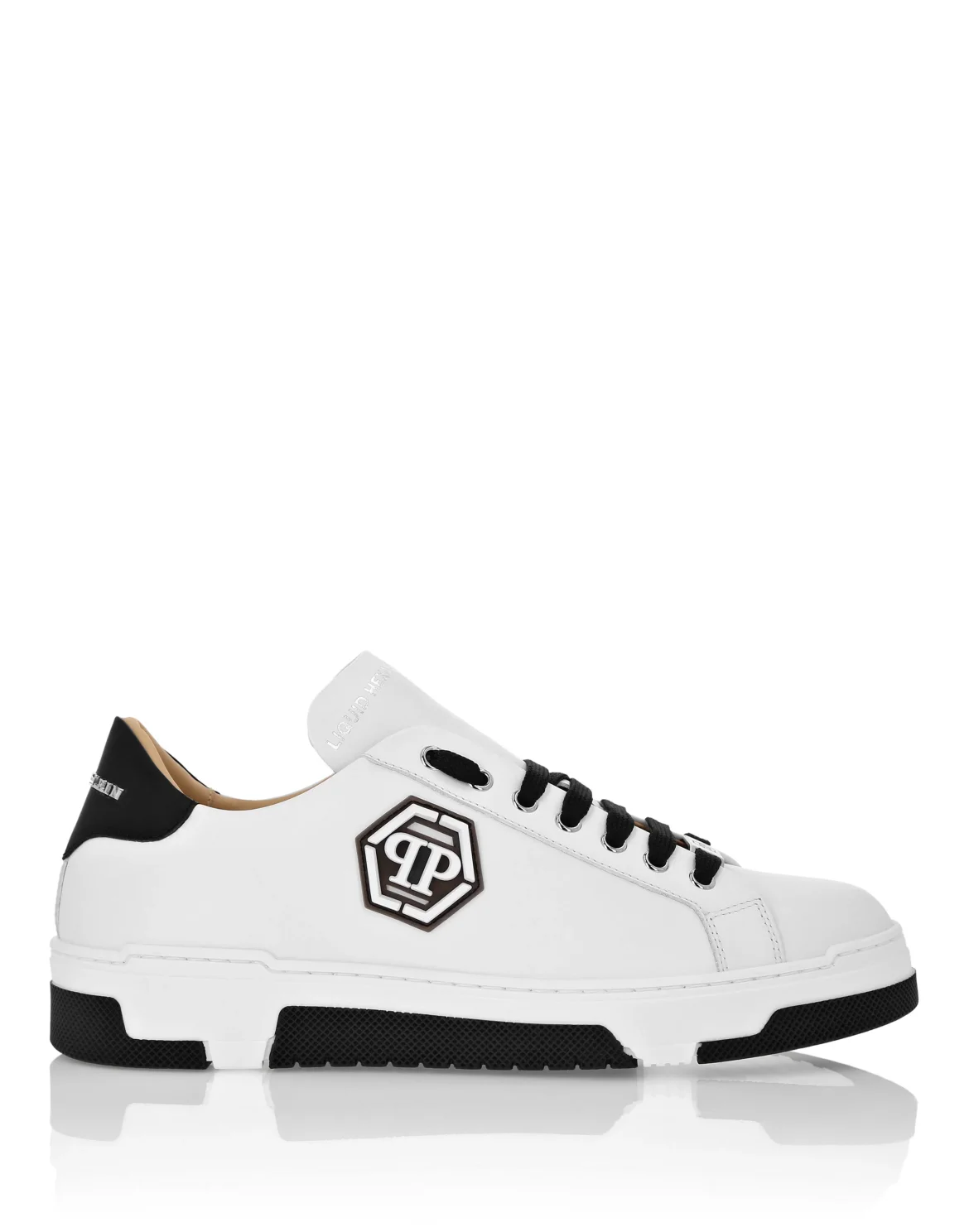 Leather Lo-Top Sneakers Hexagon, цвет: Черный