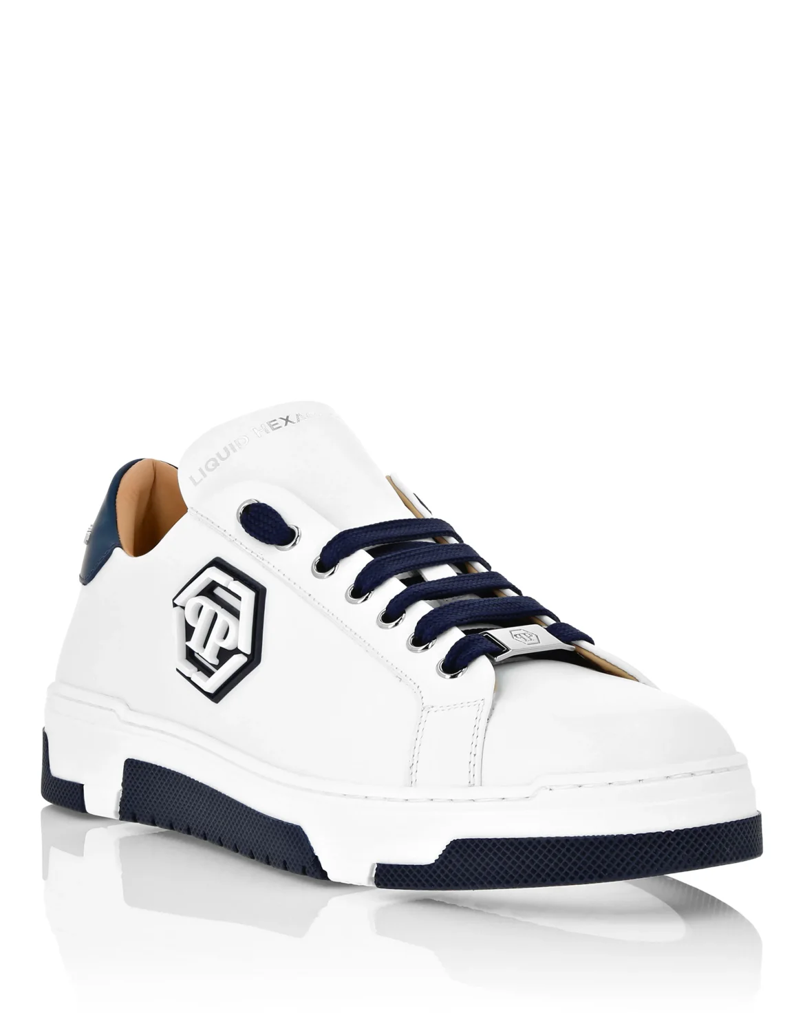 Leather Lo-Top Sneakers Hexagon, цвет: Синий