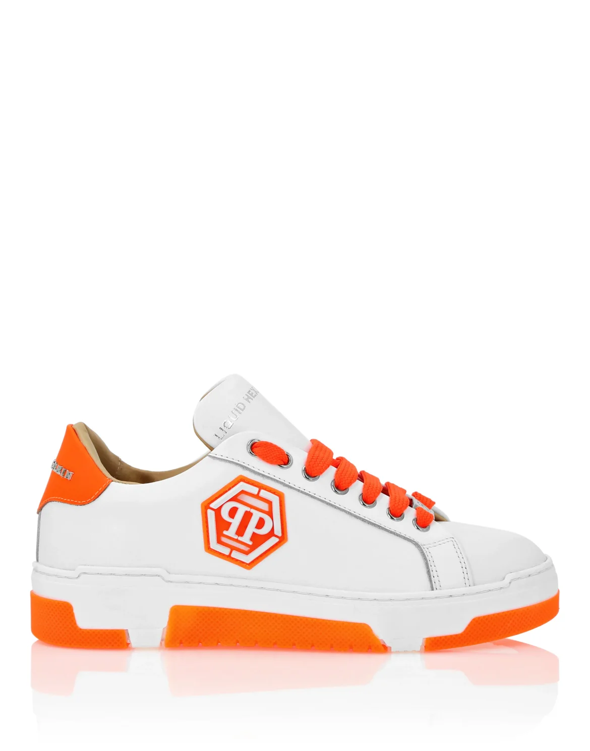 Leather Lo-Top Sneakers Hexagon, цвет: Оранжевый