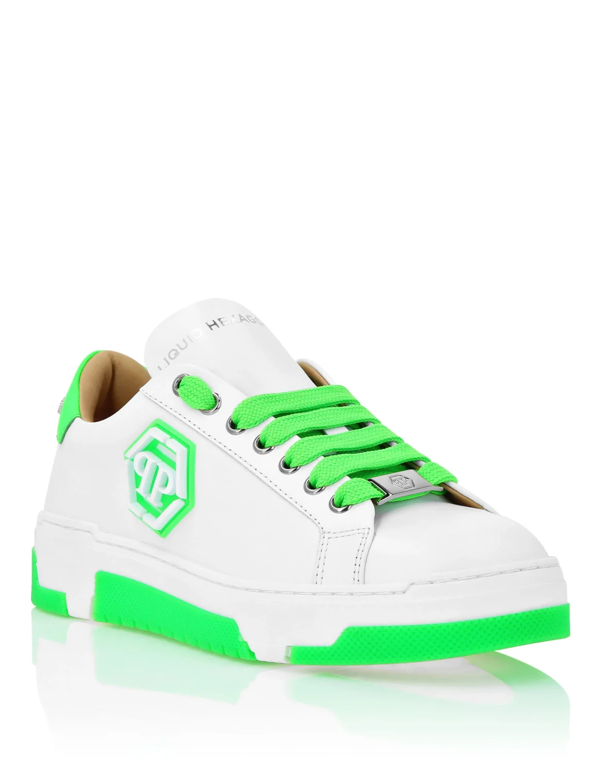 Leather Lo-Top Sneakers Hexagon, цвет: Зеленый