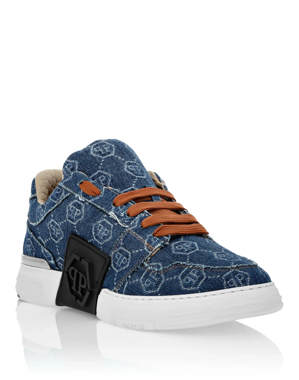 Denim Lo-Top Sneakers Monogram, цвет: Синий