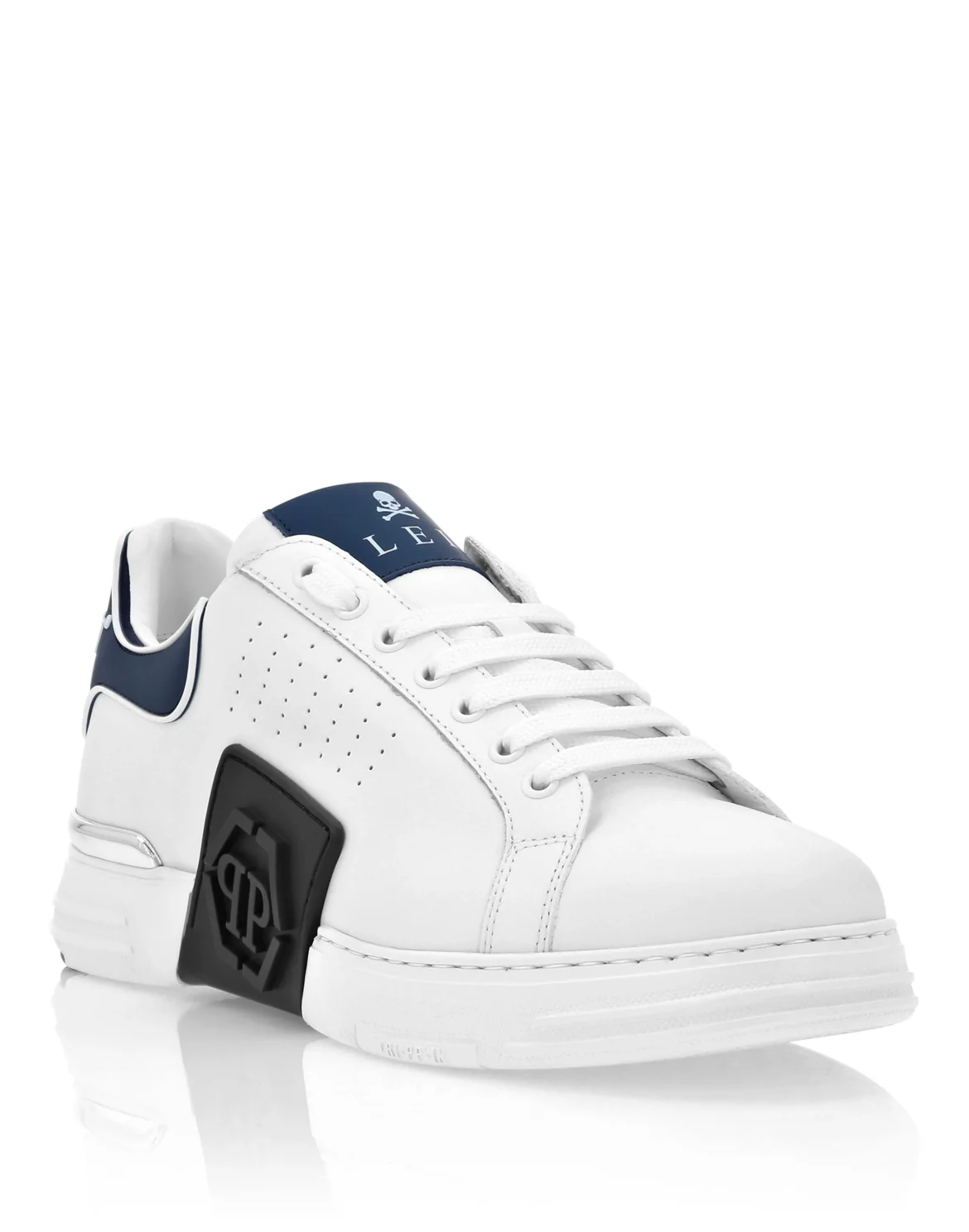 Nappa Leather Sneakers Low Top Hexagon, цвет: Белый