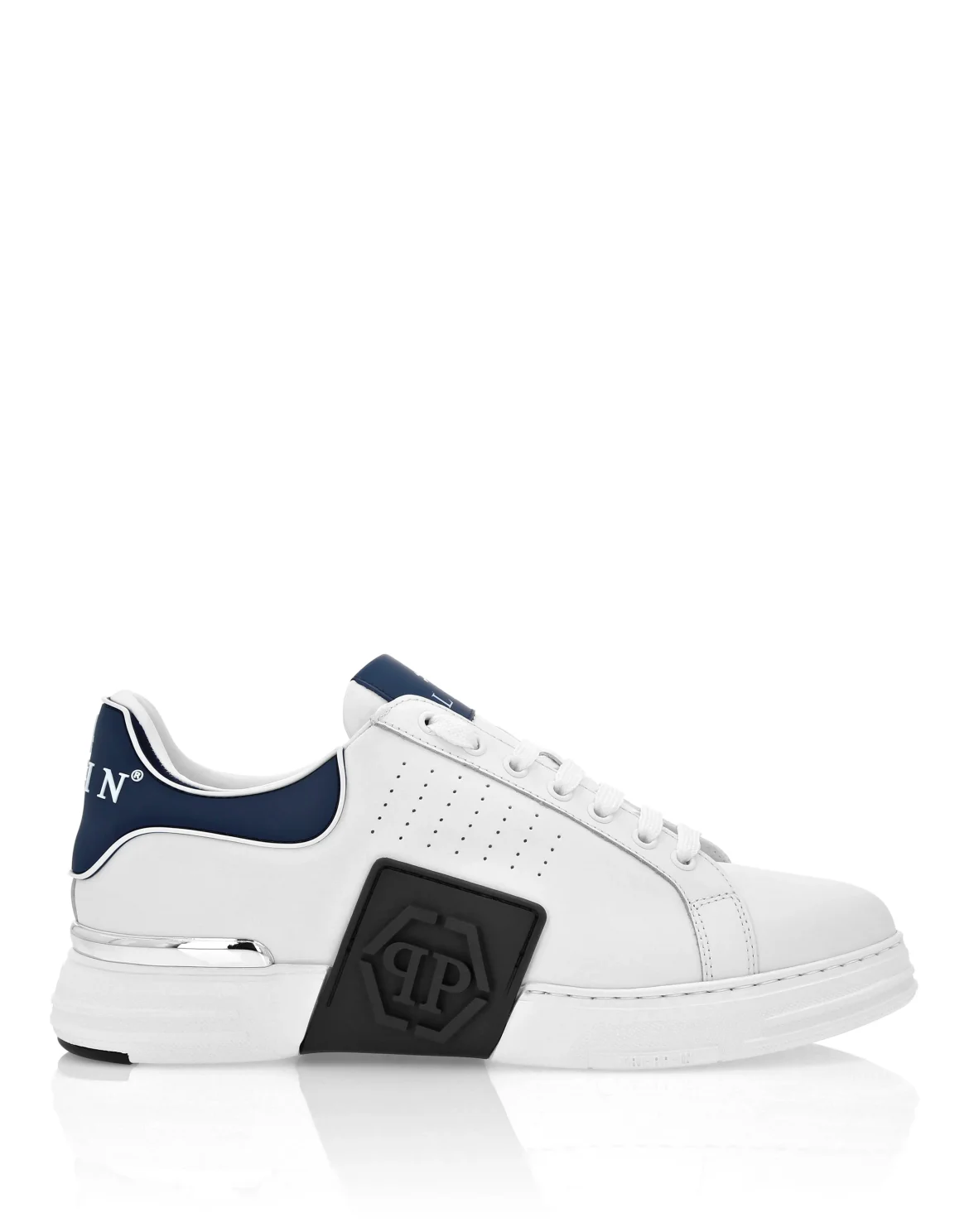 Nappa Leather Sneakers Low Top Hexagon, цвет: Белый