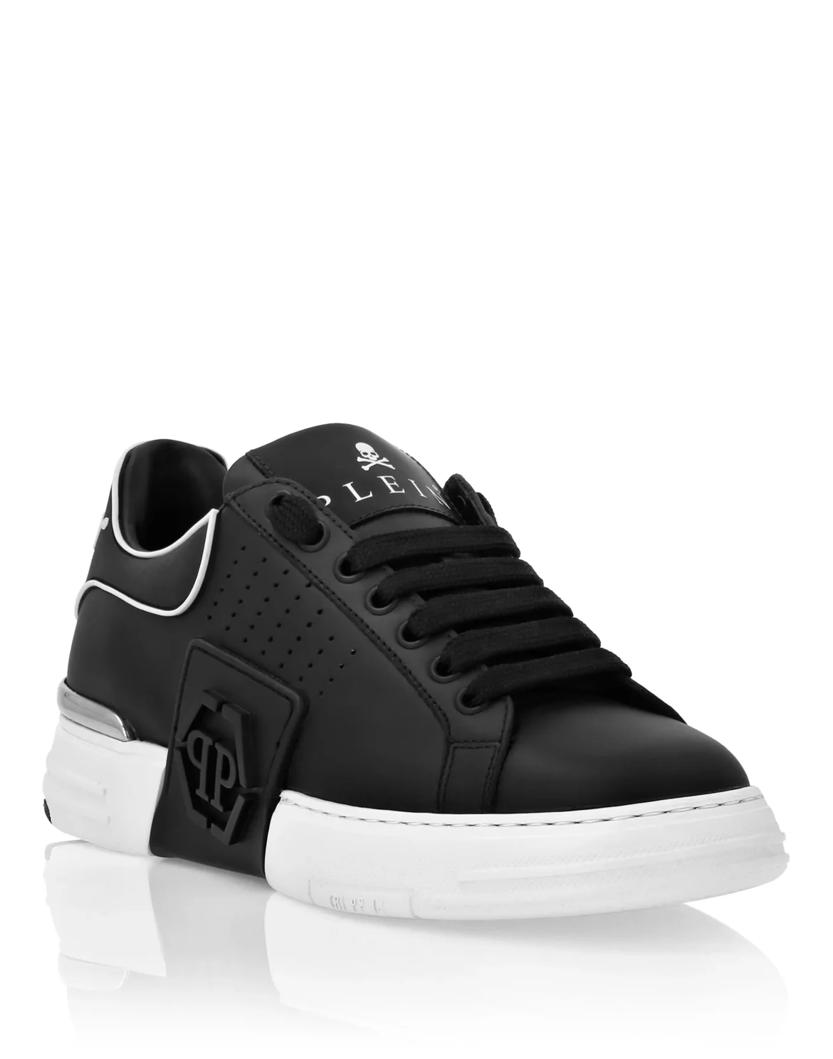Nappa Leather Sneakers Low Top Hexagon, цвет: Черный