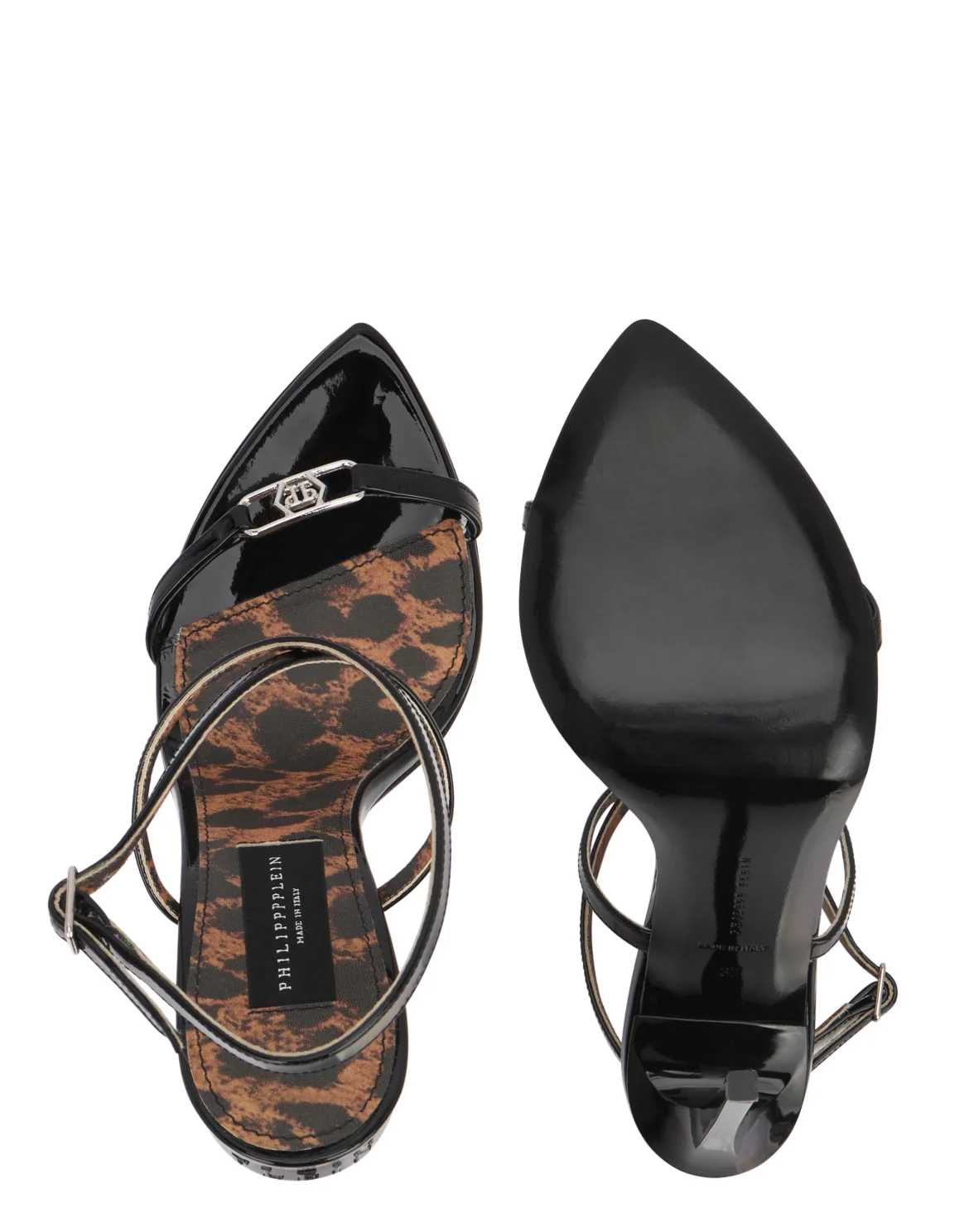 Leather Sandals High Heels, цвет: Черный