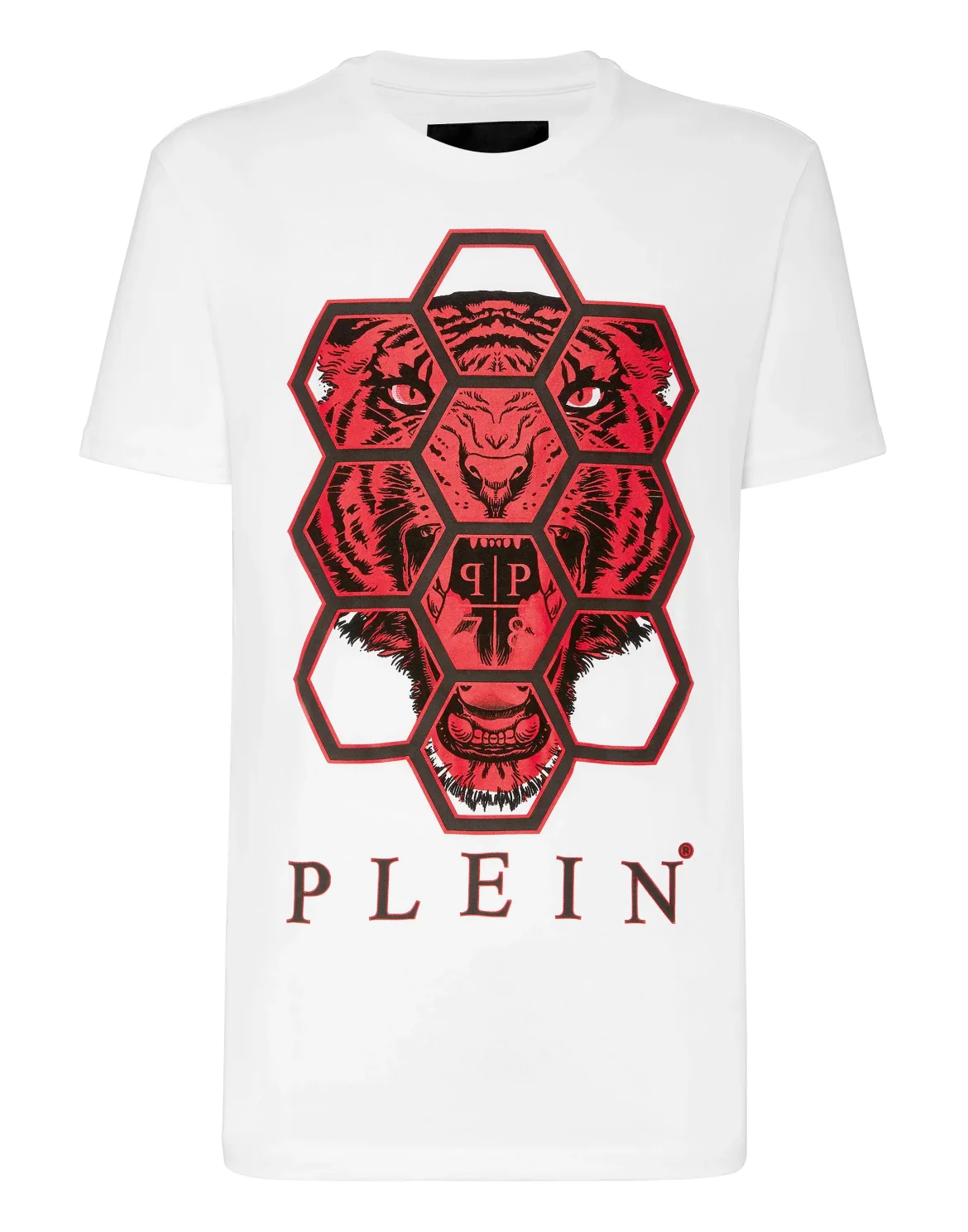 T-shirt Round Neck SS Hexagon tiger, цвет: Белый