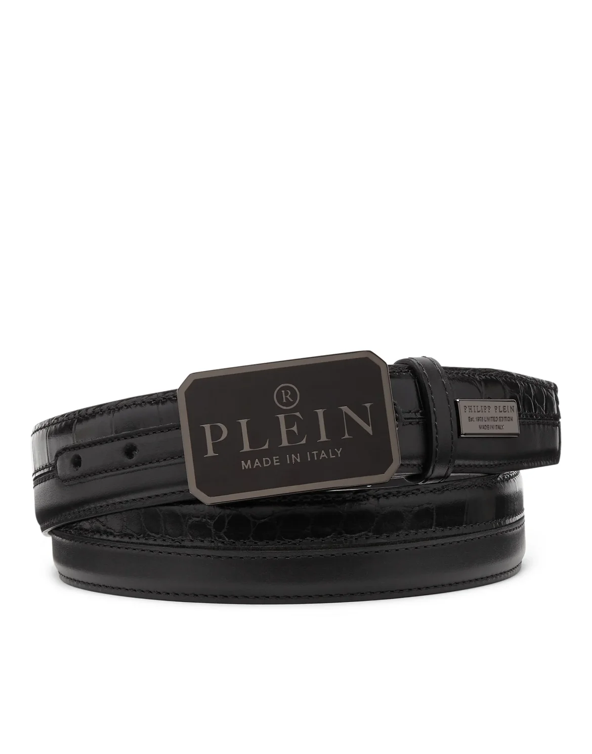 Leather Belt Philipp Plein TM, цвет: Черный