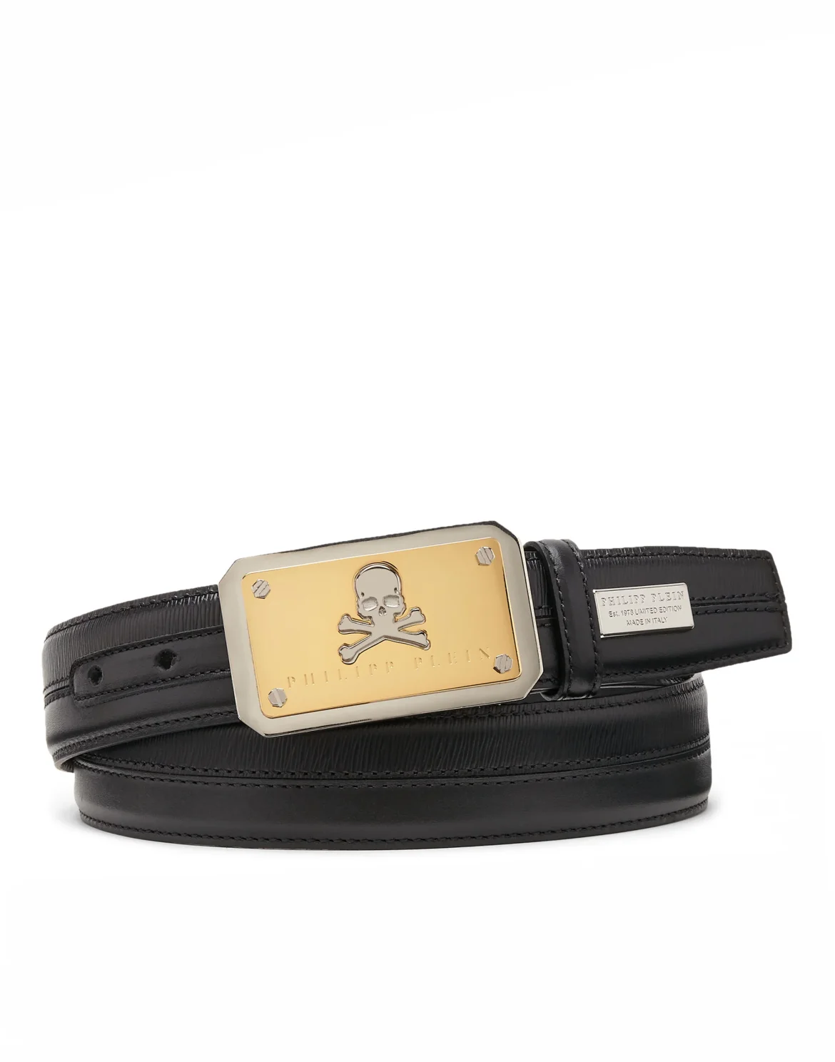 Leather Belt Skull and Plein, цвет: Черный