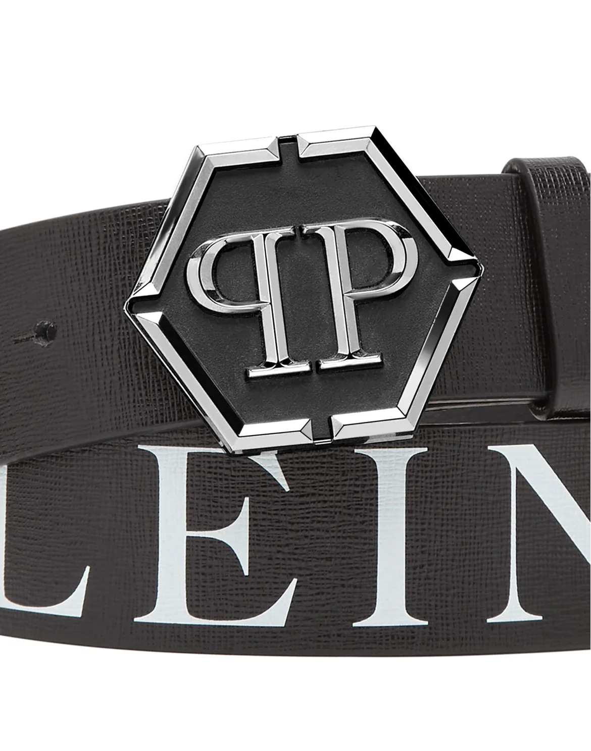 Leather Belt Hexagon, цвет: Черный