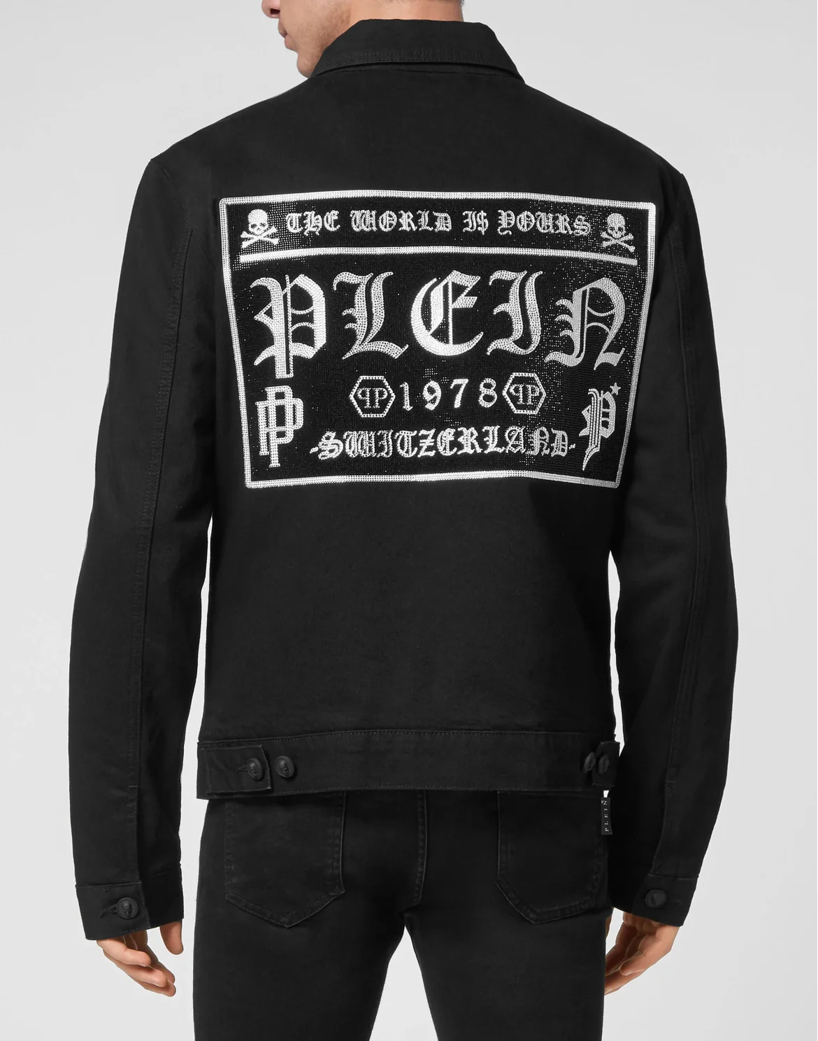 Denim Jacket Gothic Plein with Crystals, цвет: Черный