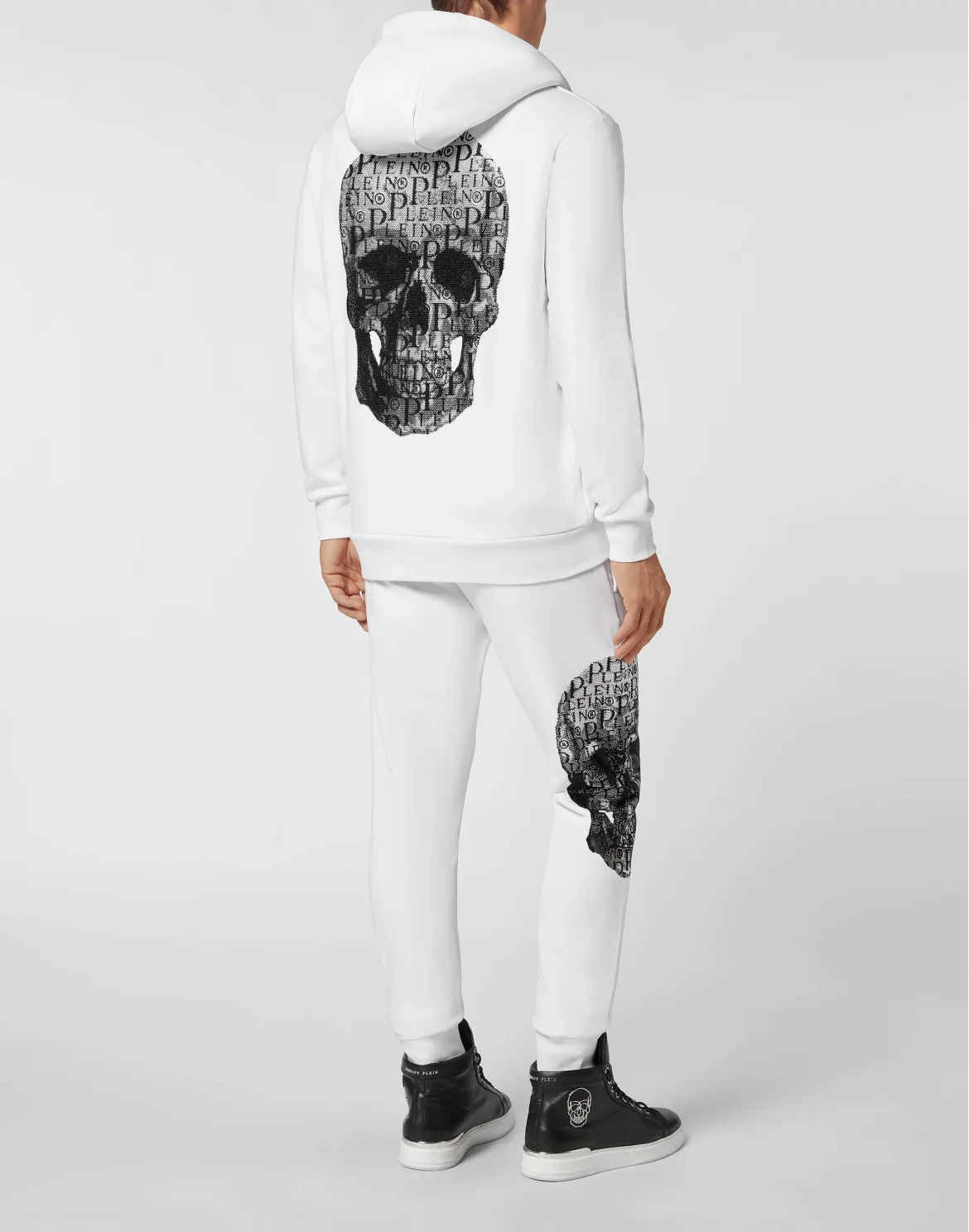 Tracksuit Top/Trousers Stones Skull and Plein, цвет: Белый