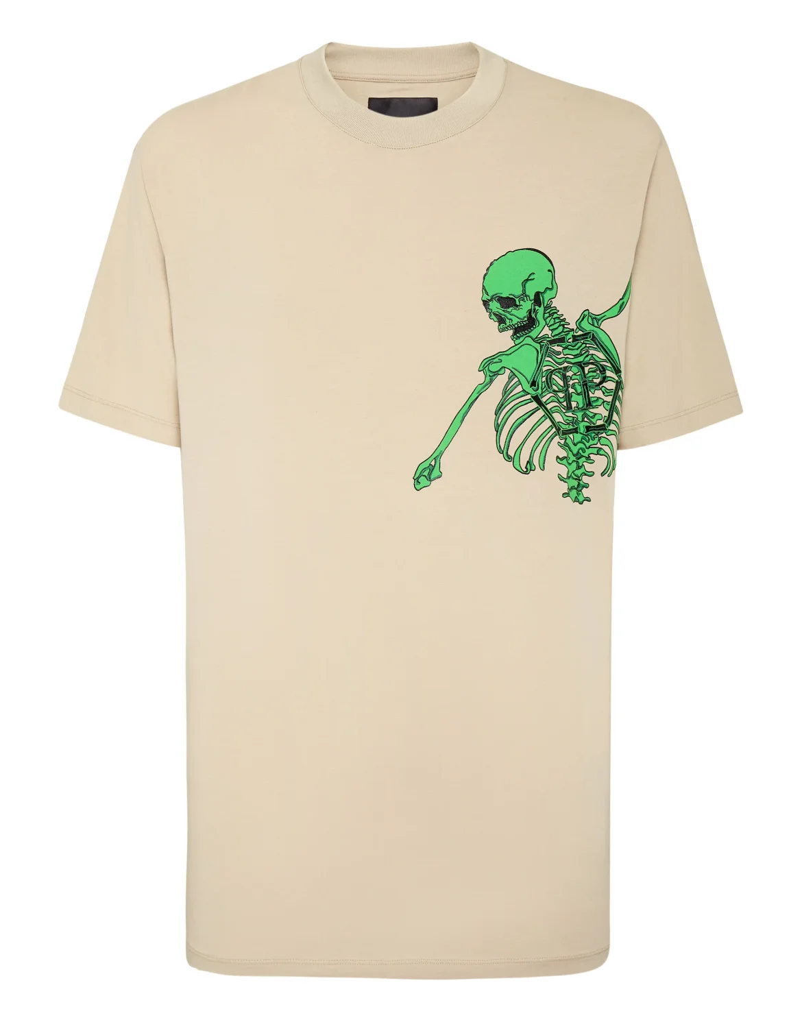 Jersey T-shirt Round Neck SS Skeleton, цвет: Бежевый