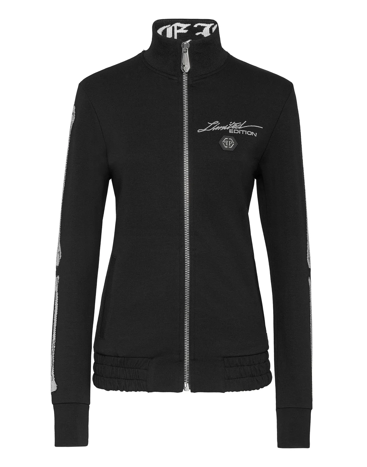 Jogging Jacket Full Zip Crystal Stones Skeleton, цвет: Черный