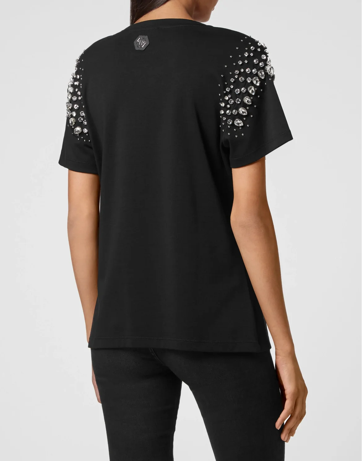 T-shirt Round Neck SS Crystal Iconic Plein, цвет: Черный