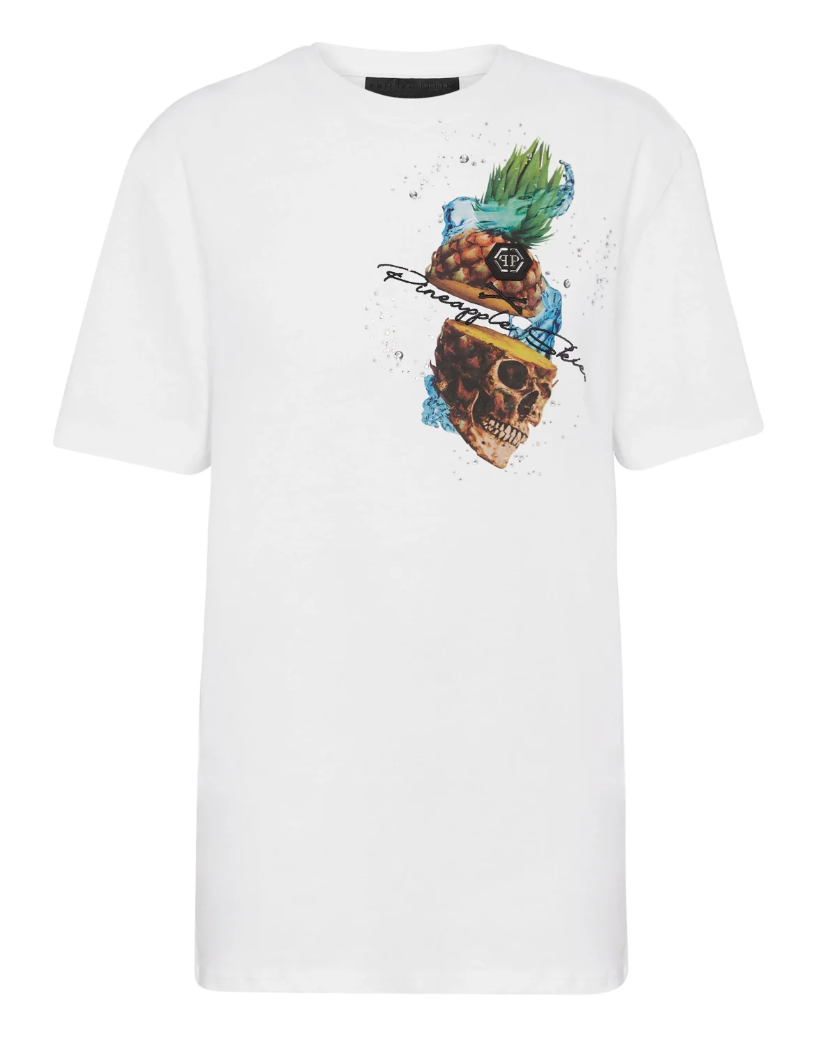 T-shirt Round Neck SS Pineapple Skies, цвет: Белый