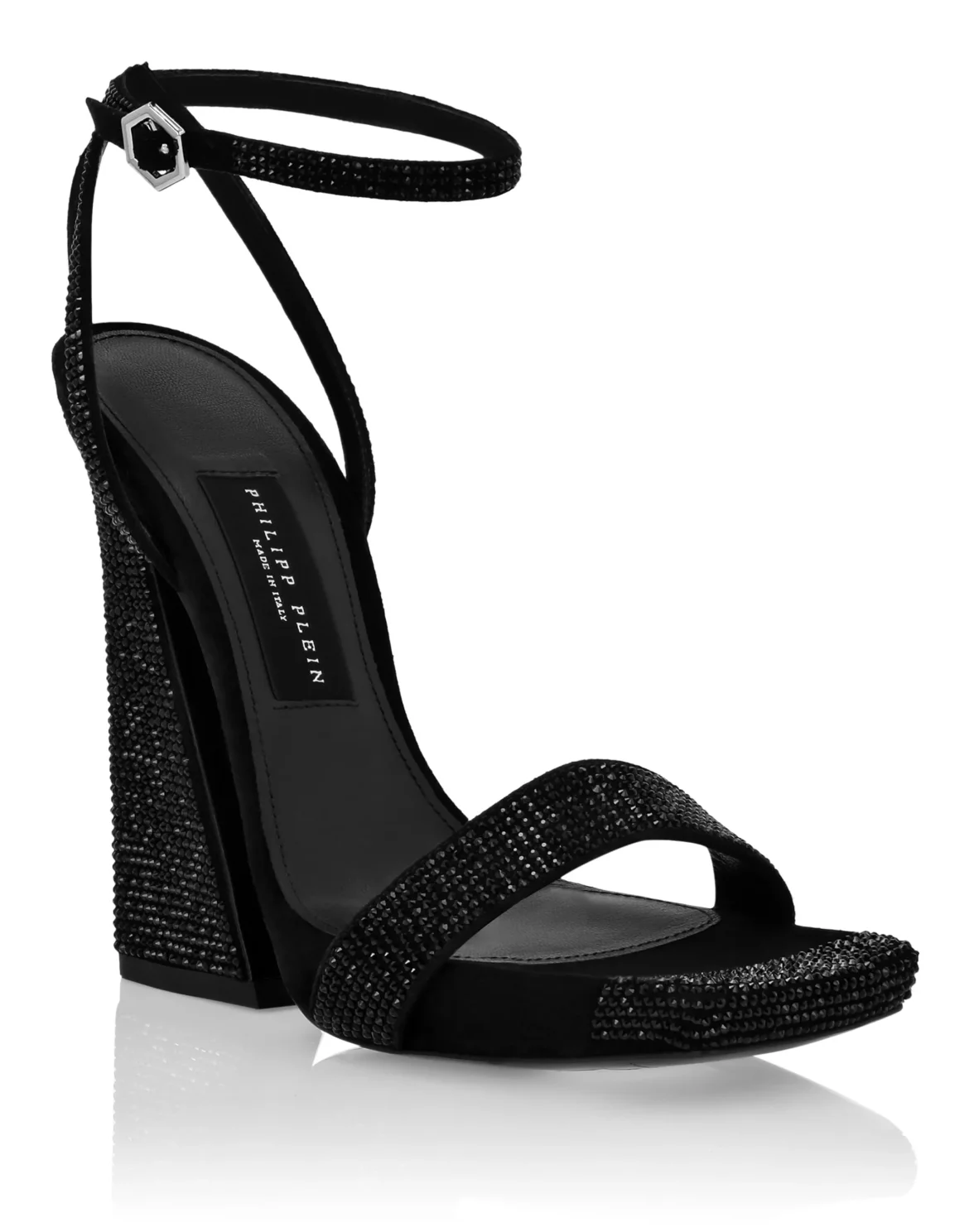 Ankle Strap Suede Sandals, цвет: Черный