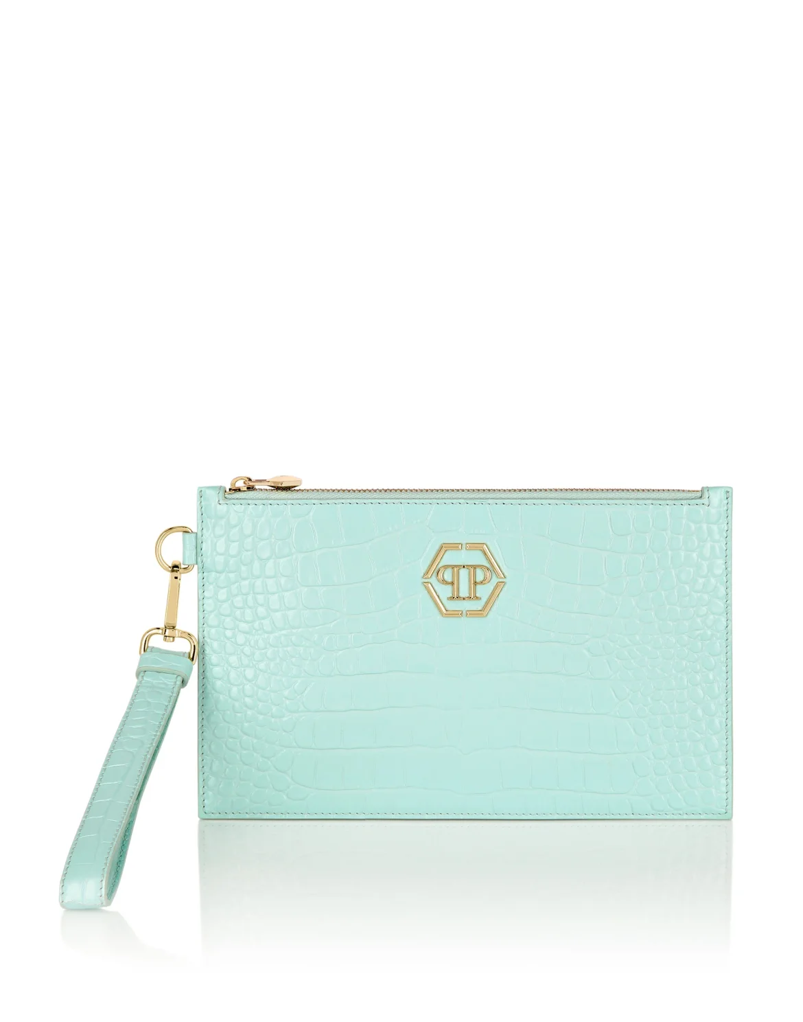 Croco Embossed  Minaudiere, цвет: Бирюзовый