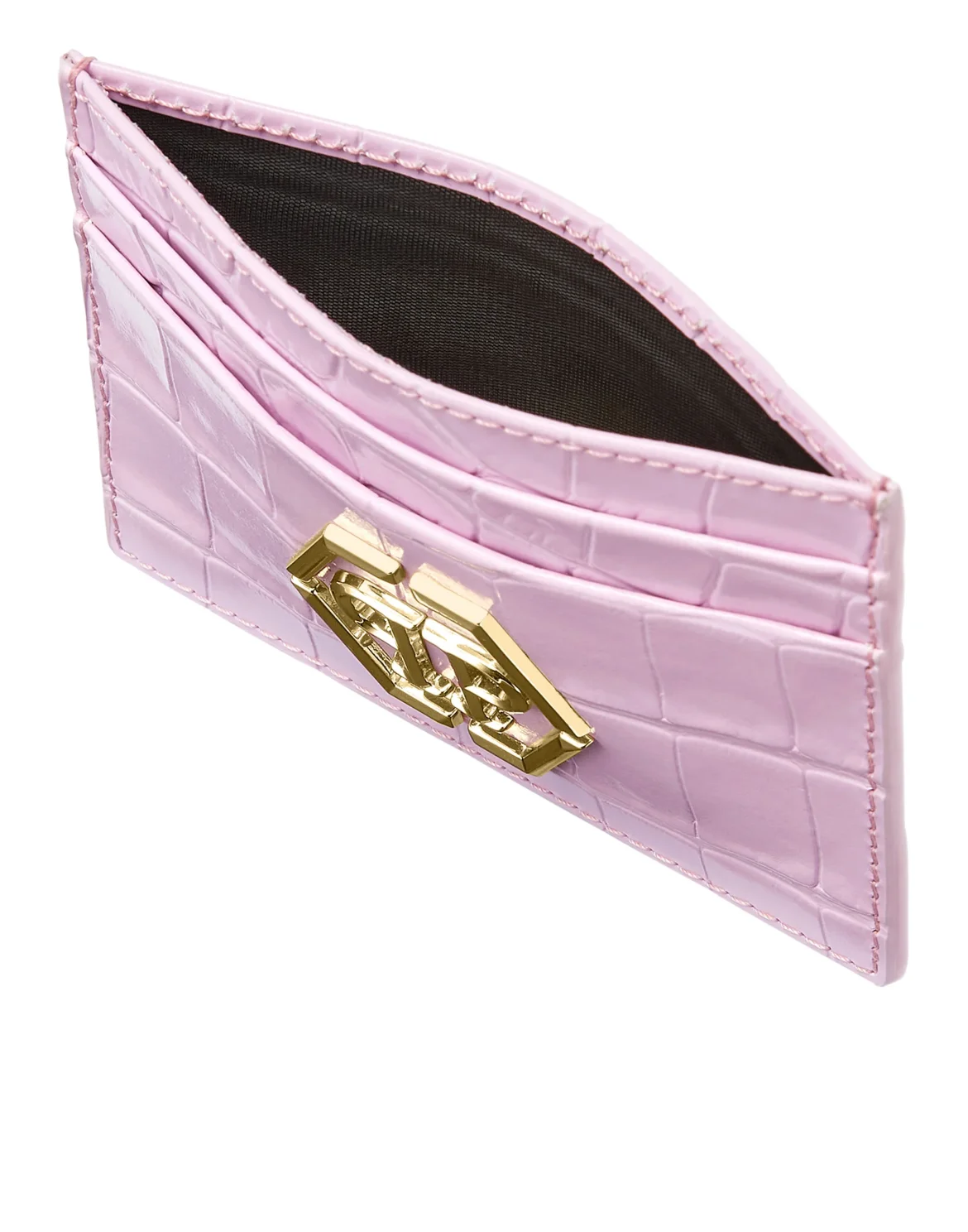 Croco Embossed Credit Cards Holder, цвет: Розовый