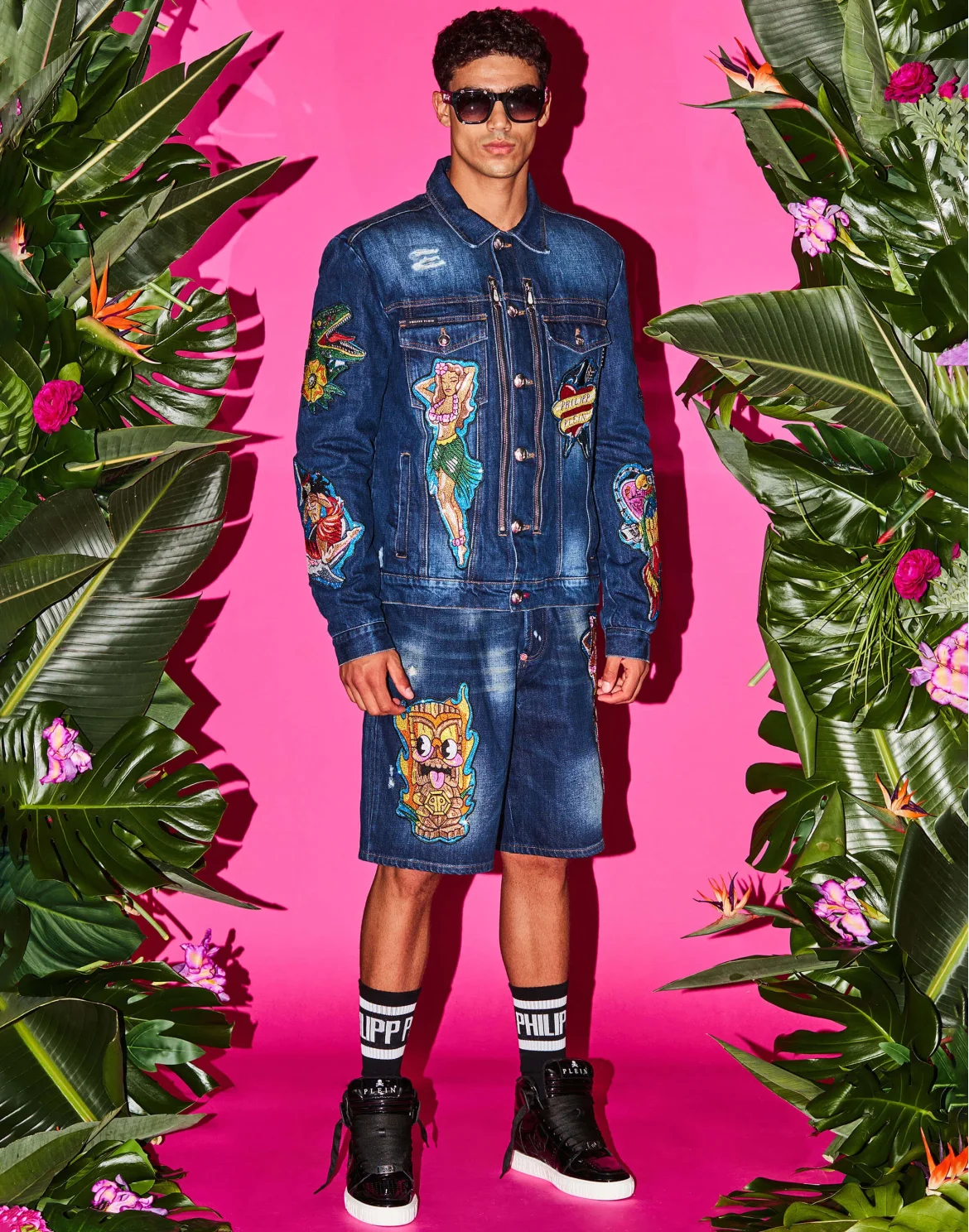 Denim Zip Jacket Hawaii, цвет: Синий
