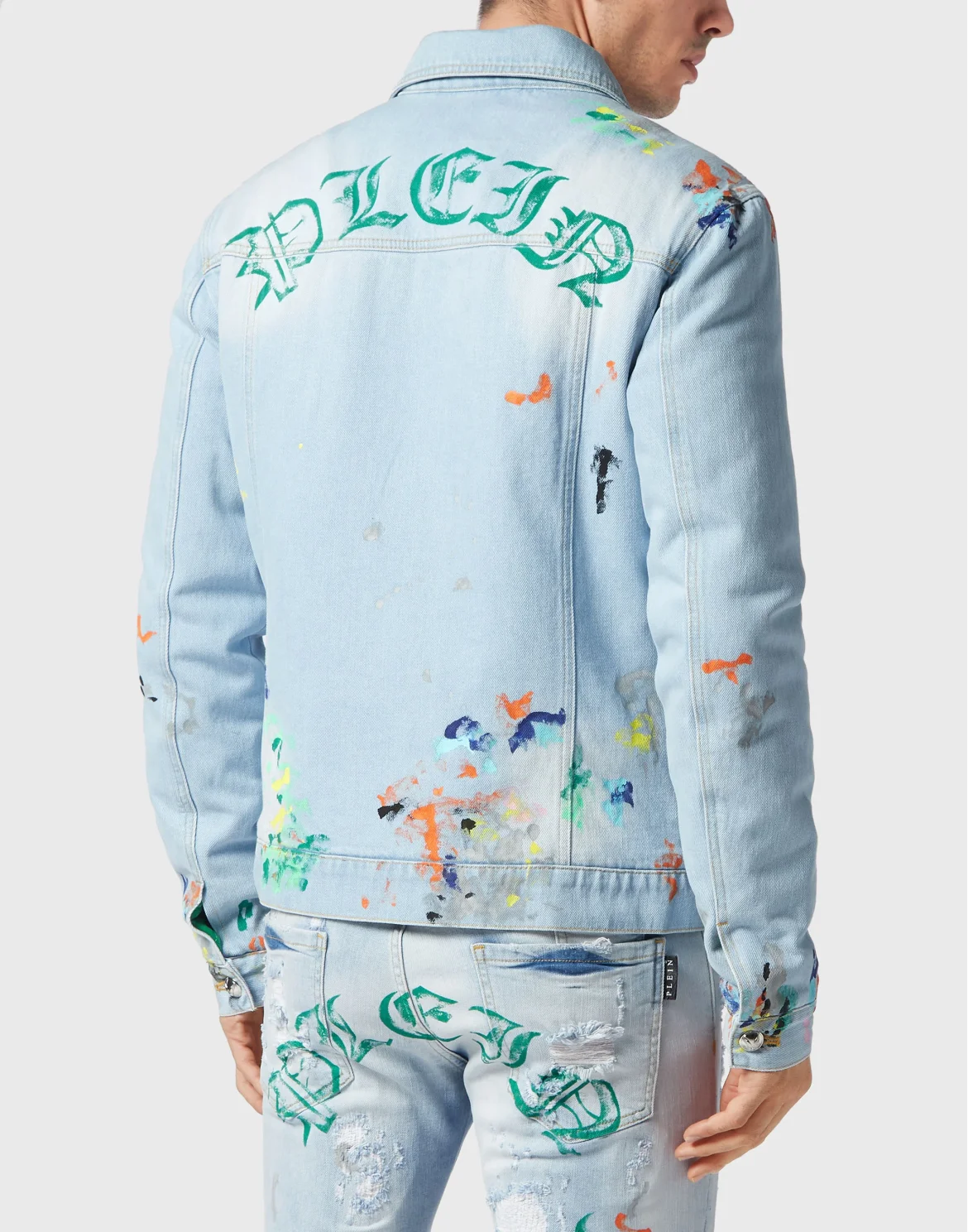 Denim Zip Jacket Dripping, цвет: Голубой