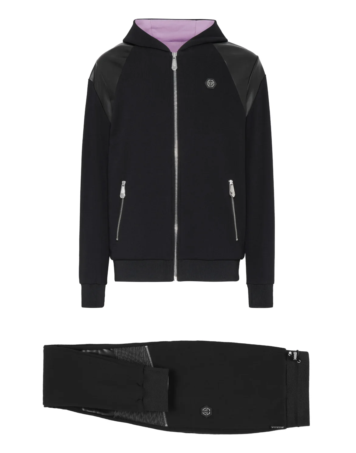 Jogging Tracksuit: Hoodie/Trousers Gothic Plein, цвет: Черный