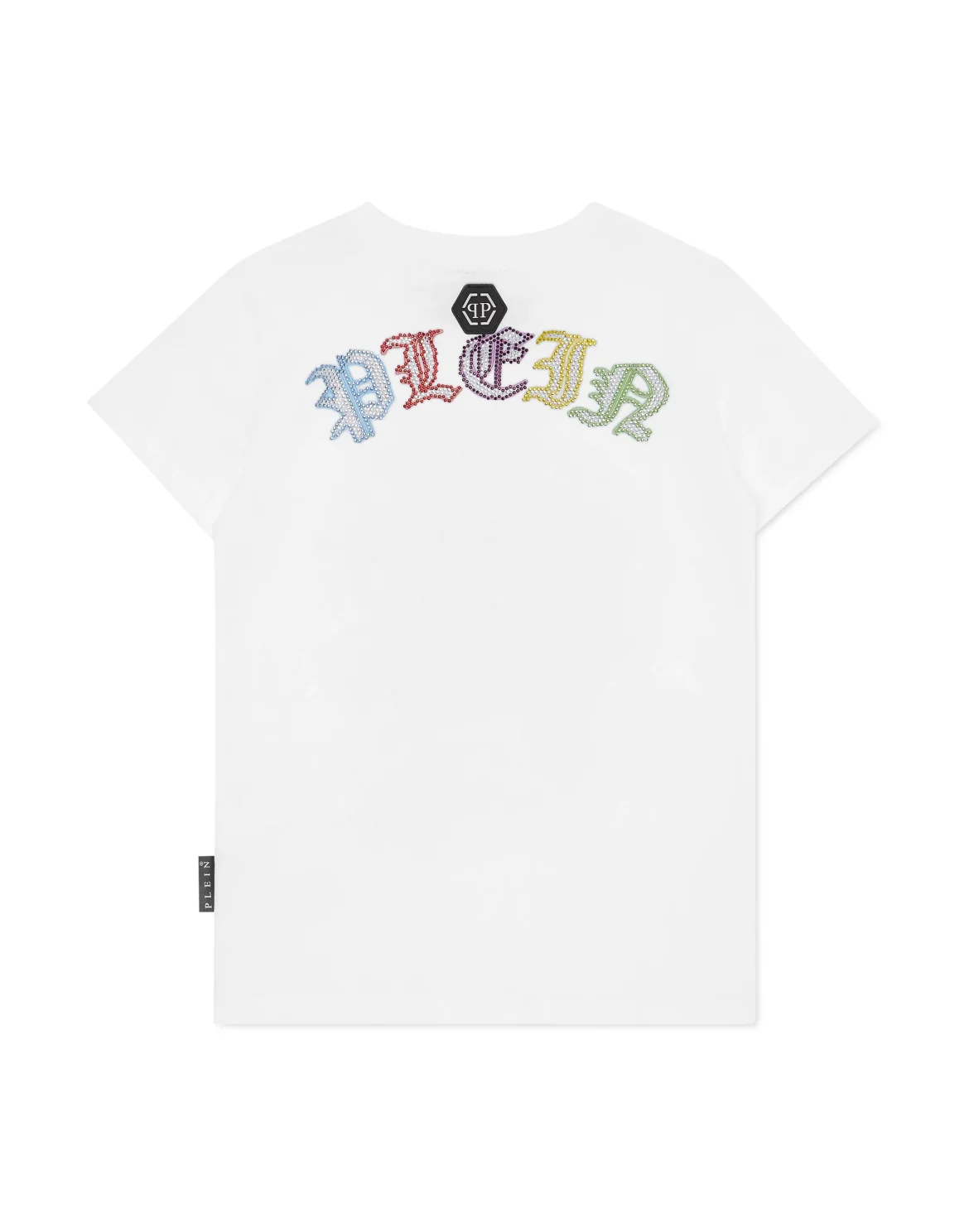 Embroidered T-shirt Round Neck SS with Crystals Skull, цвет: Белый