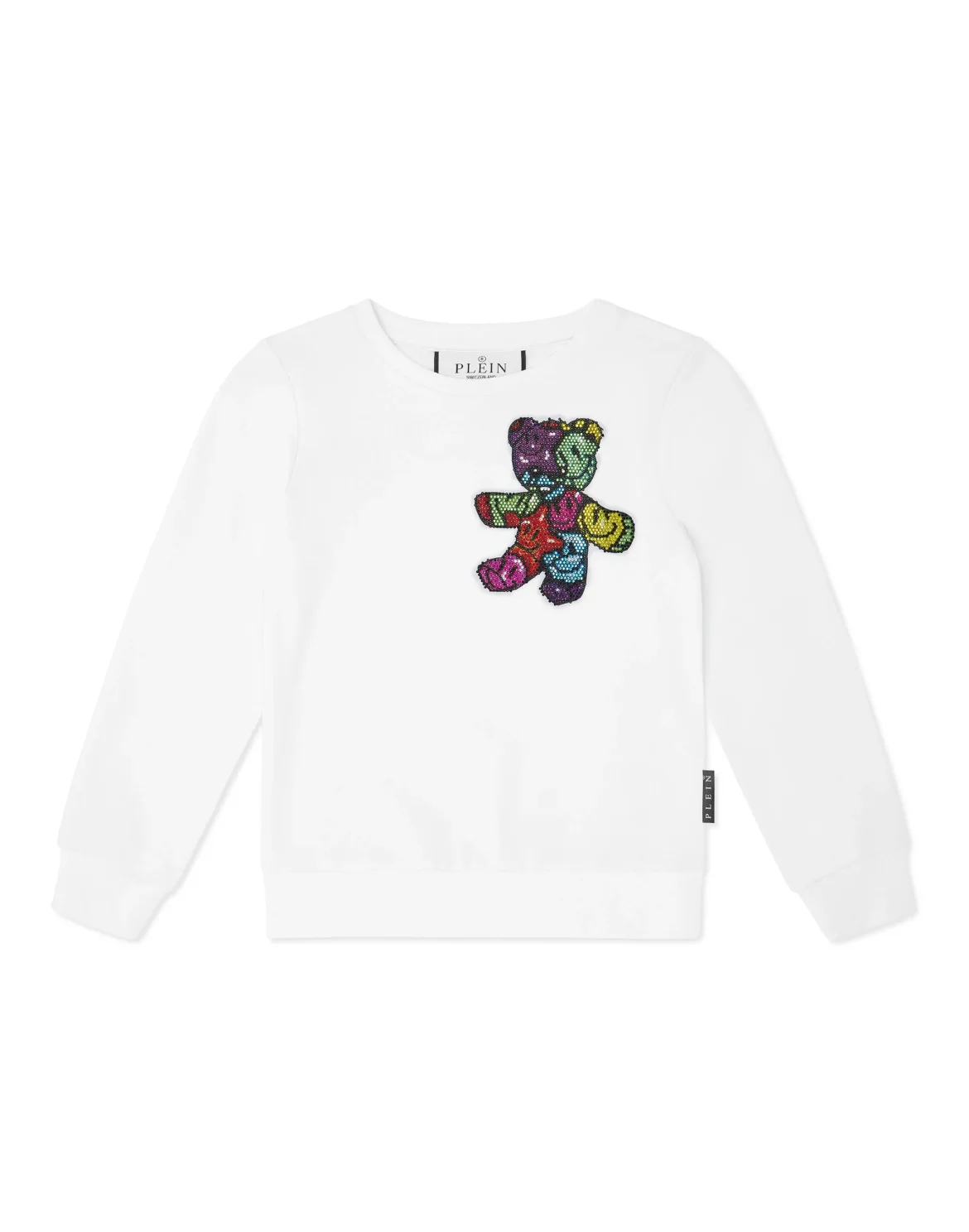 Oversized Sweatshirt with Crystals Smile, цвет: Белый