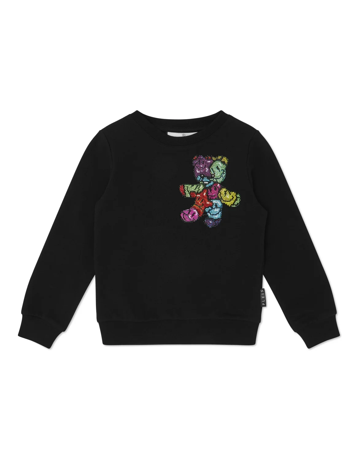 Oversized Sweatshirt with Crystals Smile, цвет: Черный