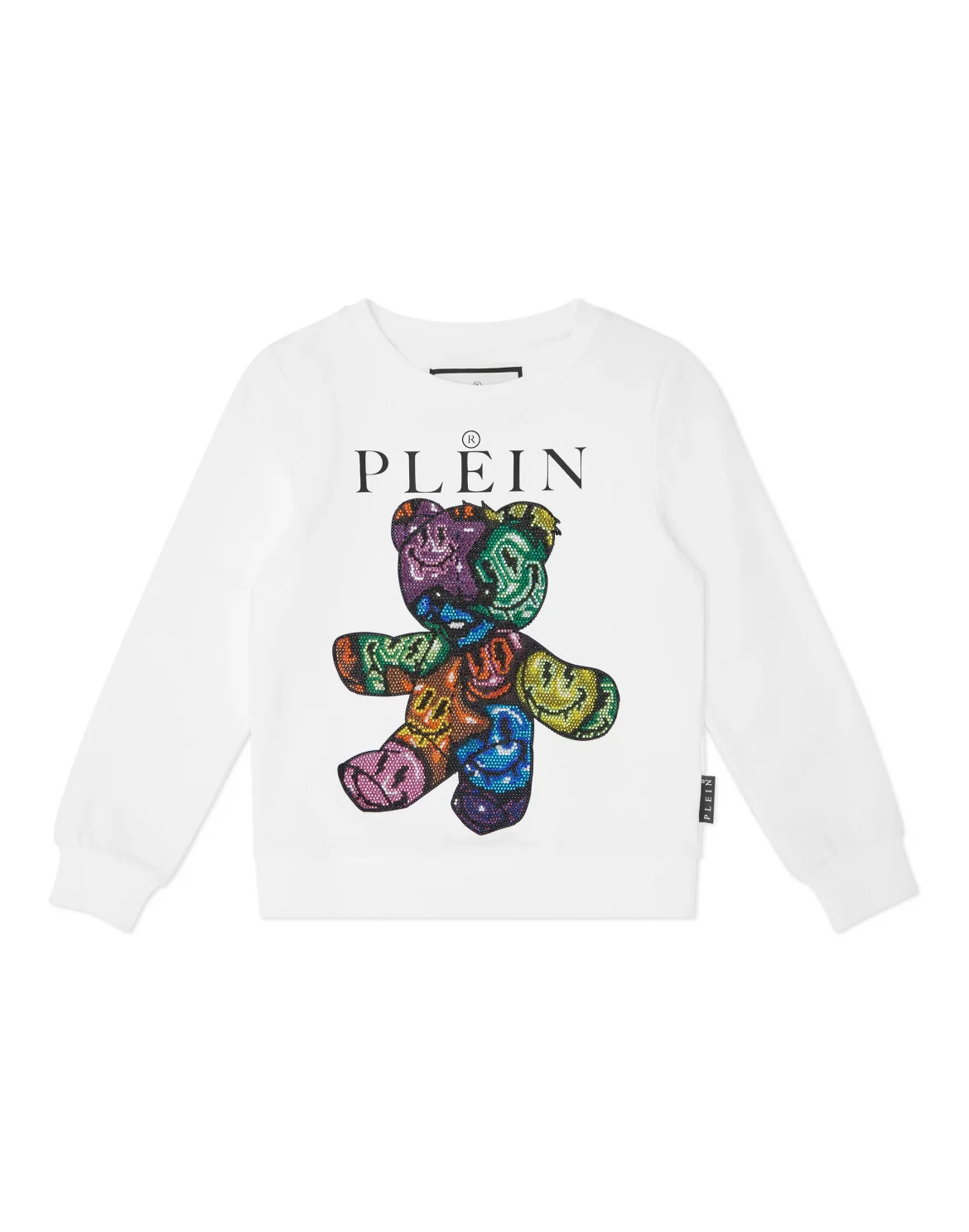 Oversized Sweatshirt with Crystals Smile, цвет: Белый