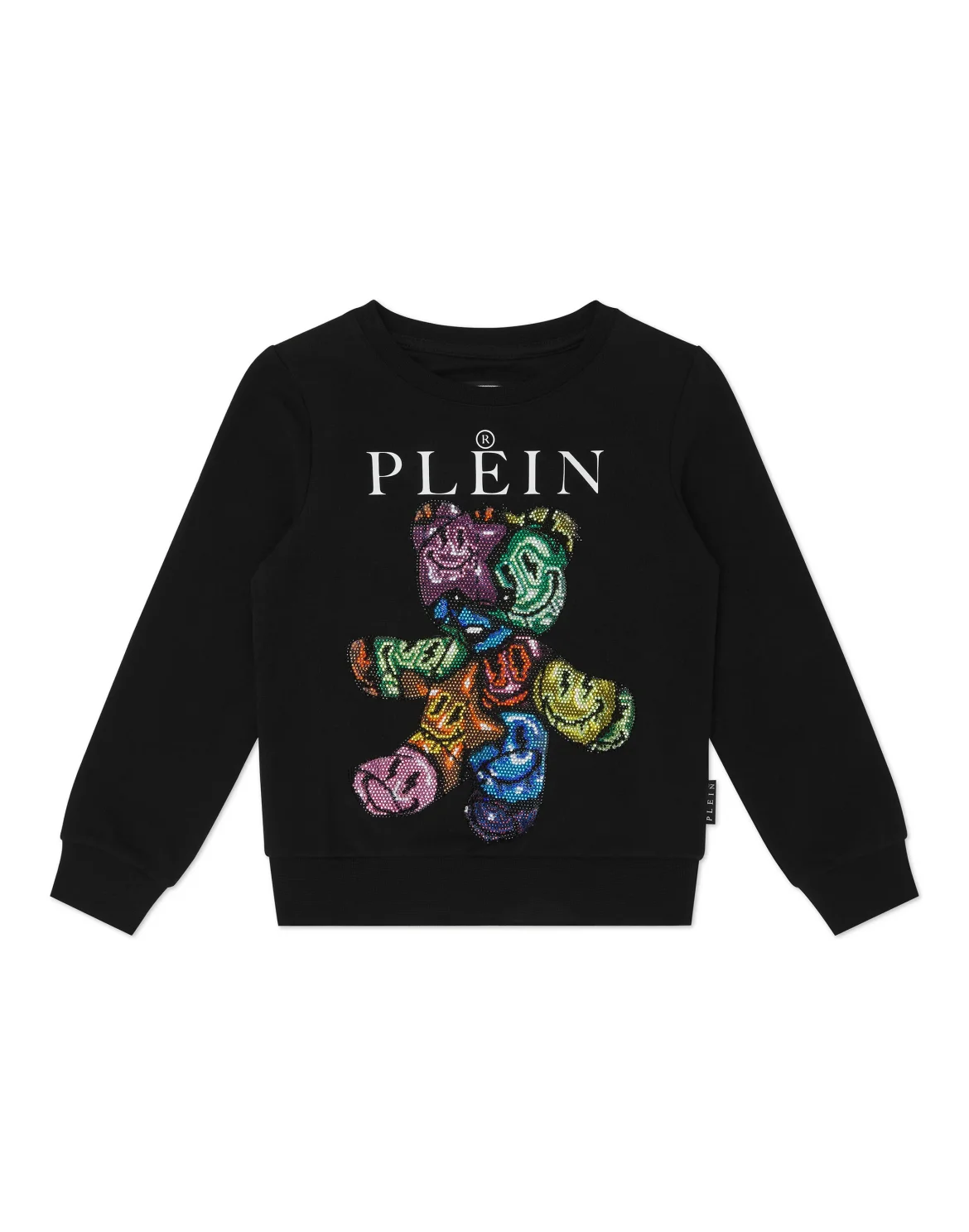 Oversized Sweatshirt with Crystals Smile, цвет: Черный