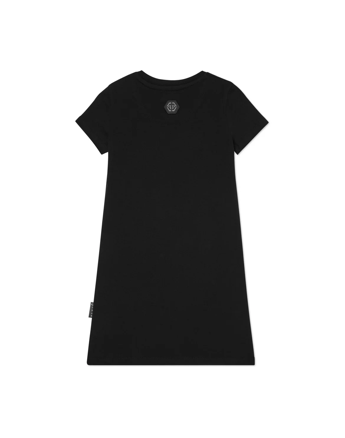 Padded Shoulder T-Shirt Short Dress Heart, цвет: Черный