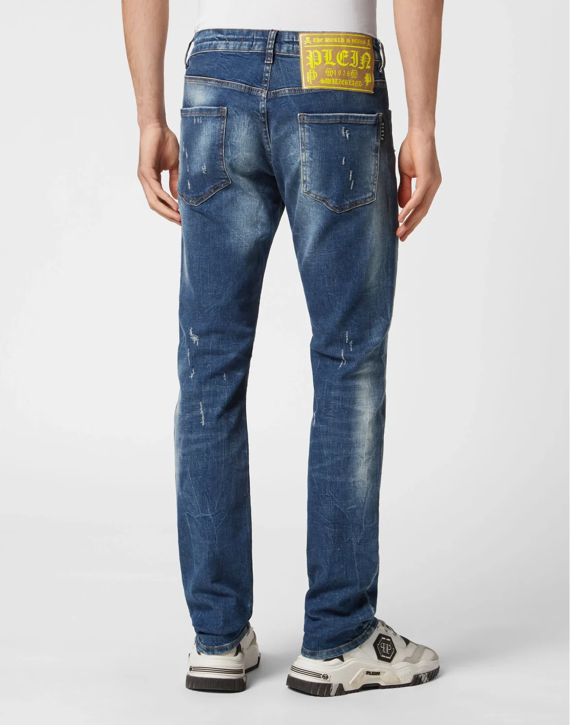 Denim Trousers Super Straight Cut Skull&Bones, цвет: Синий