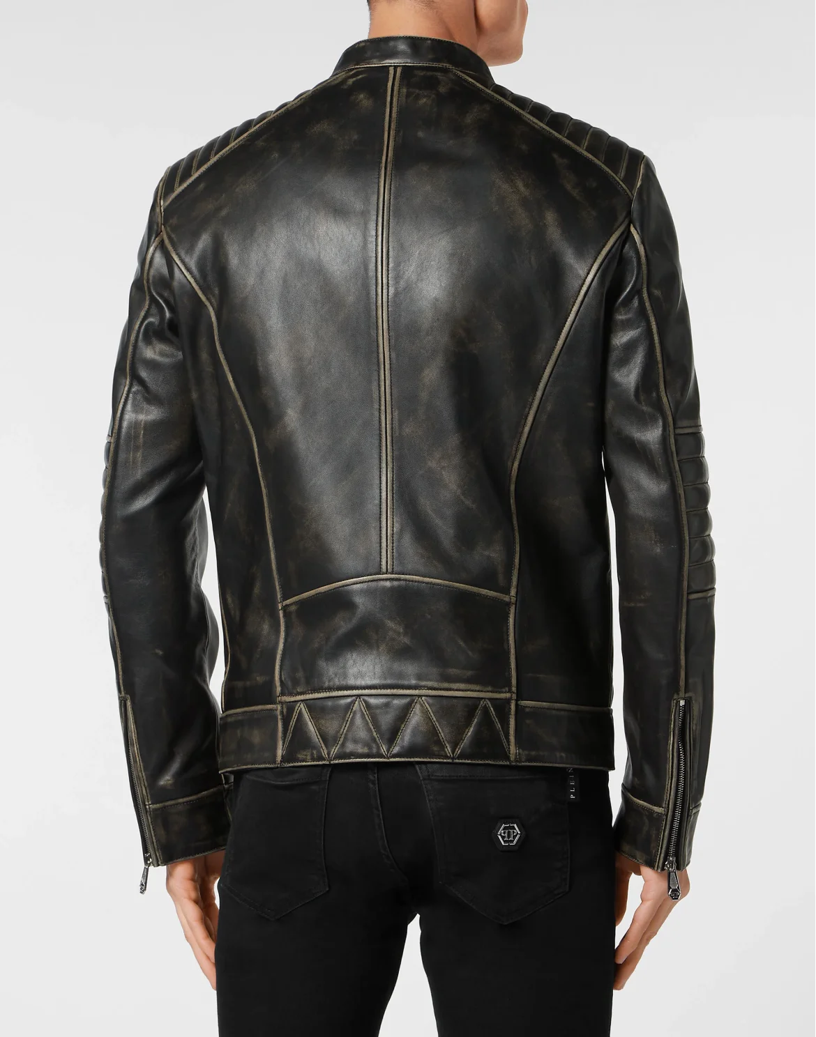 Leather Motor Jacket, цвет: Черный