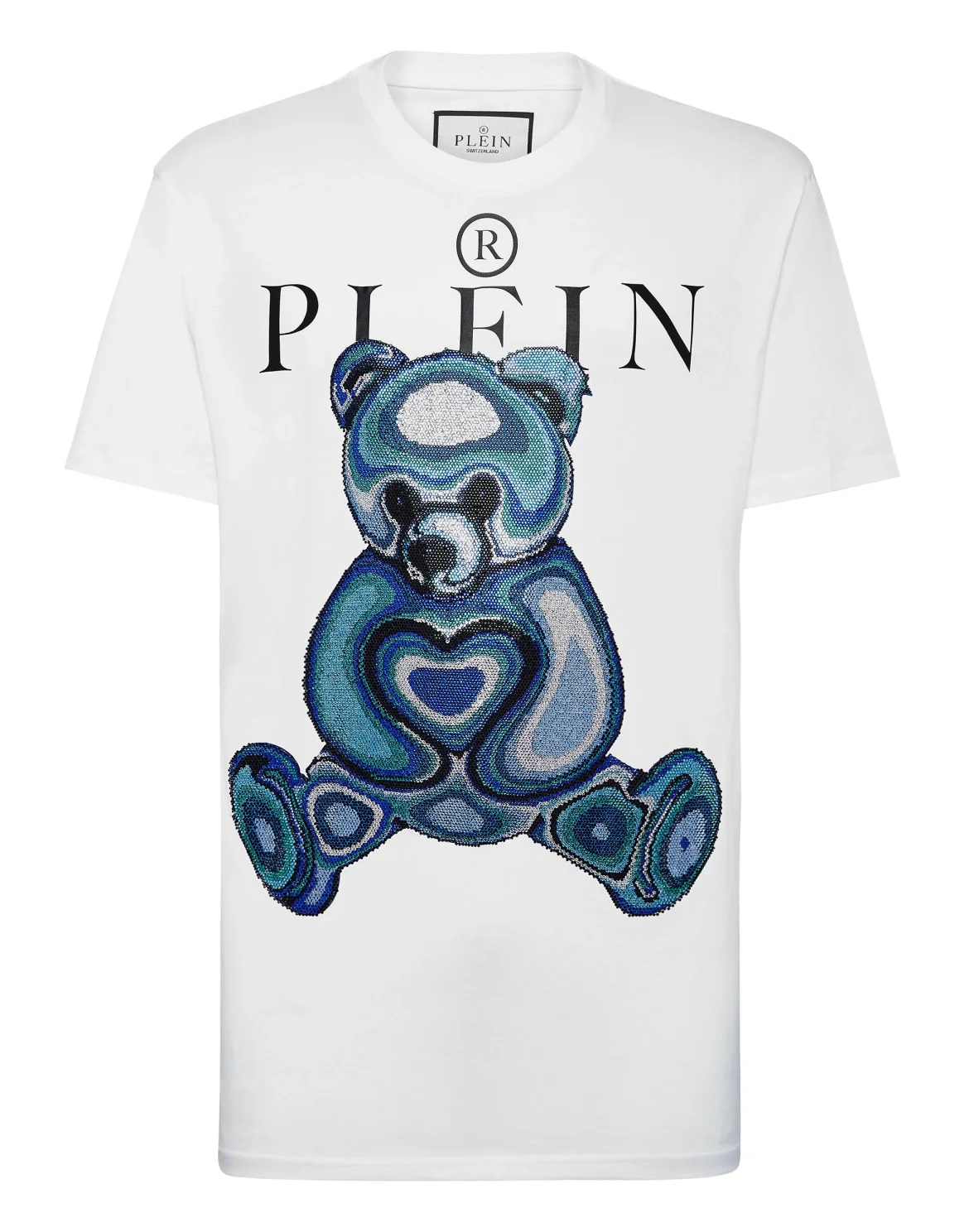 T-shirt Round Neck SS with Crystals Teddy Bear, цвет: Белый