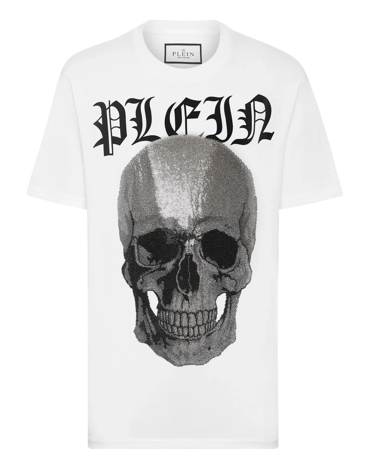 T-shirt Round Neck SS with Crystals Skull, цвет: Белый
