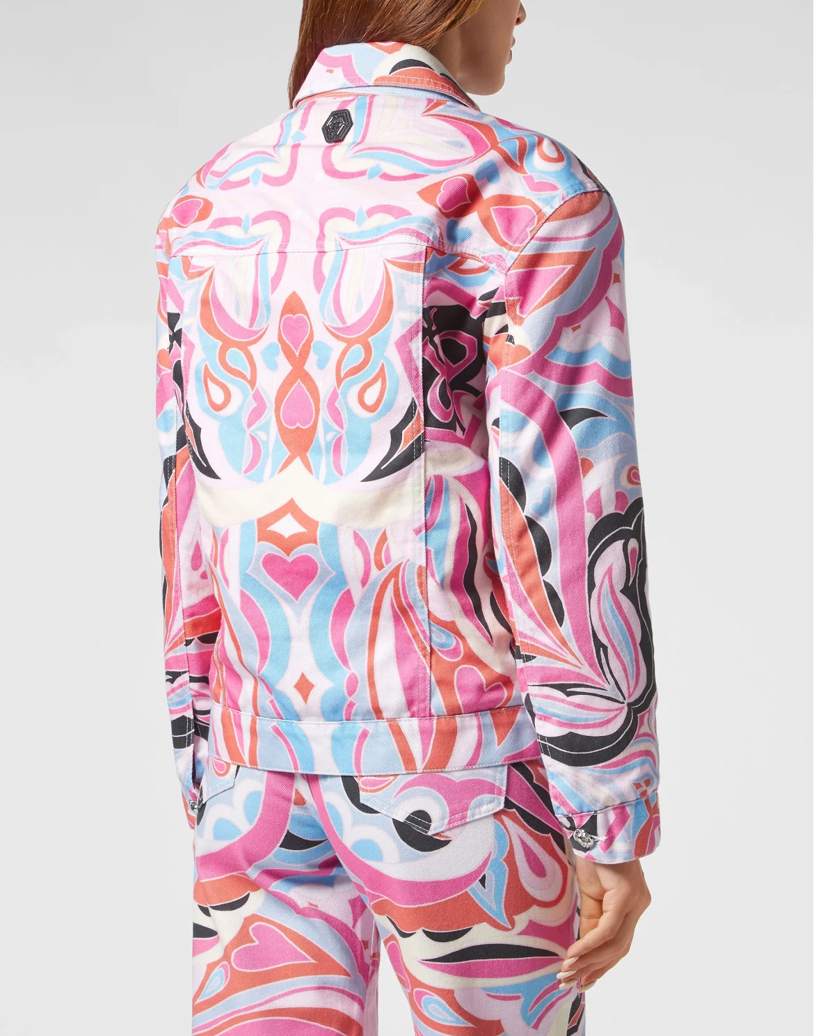 Denim Shoulder Padded Jacket Colorful Circus, цвет: Белый