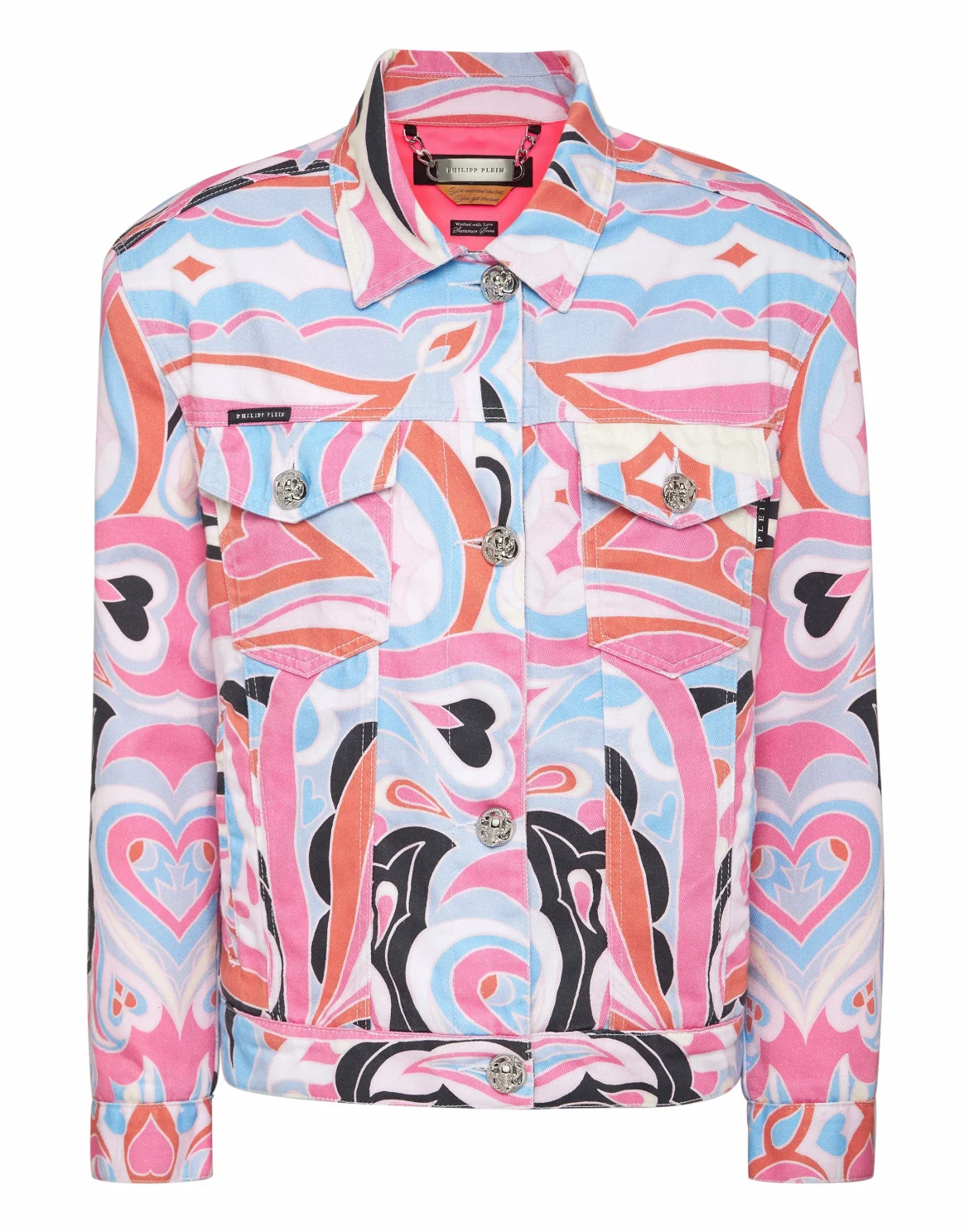 Denim Shoulder Padded Jacket Colorful Circus, цвет: Белый