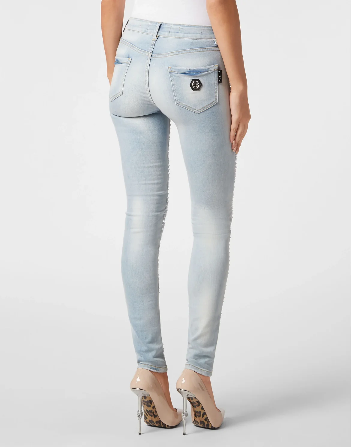 Denim Jeggins Crystal Pinstripe, цвет: Голубой
