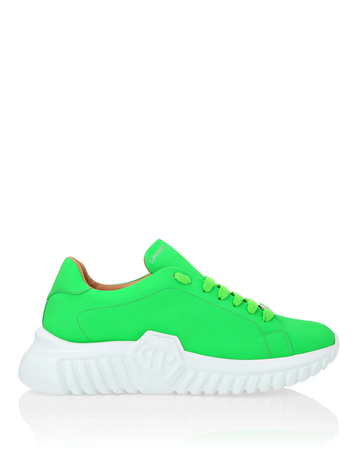 Leather Lo-Top Sneakers, цвет: Зеленый