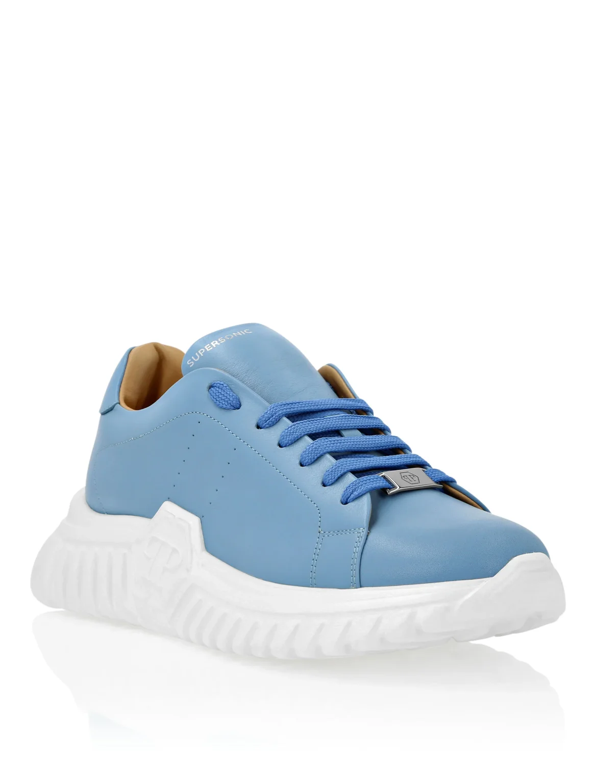 Leather Lo-Top Sneakers, цвет: Голубой