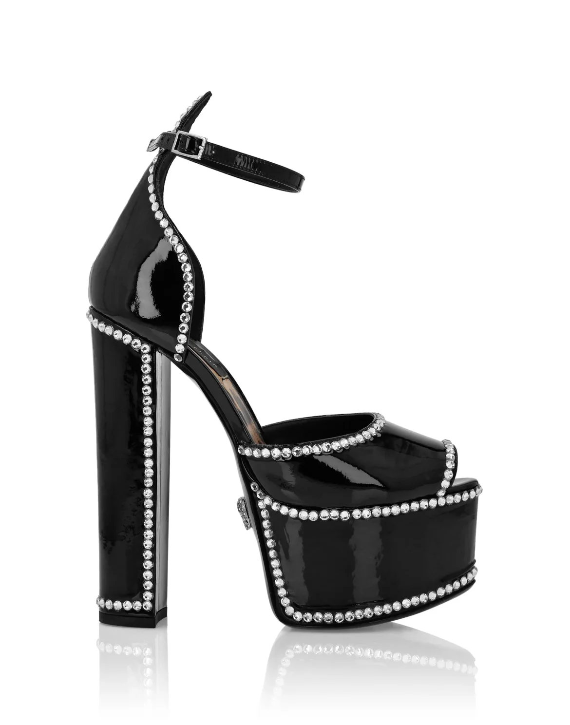 Patent Leather Platform Sandals Hi-Heels, цвет: Черный