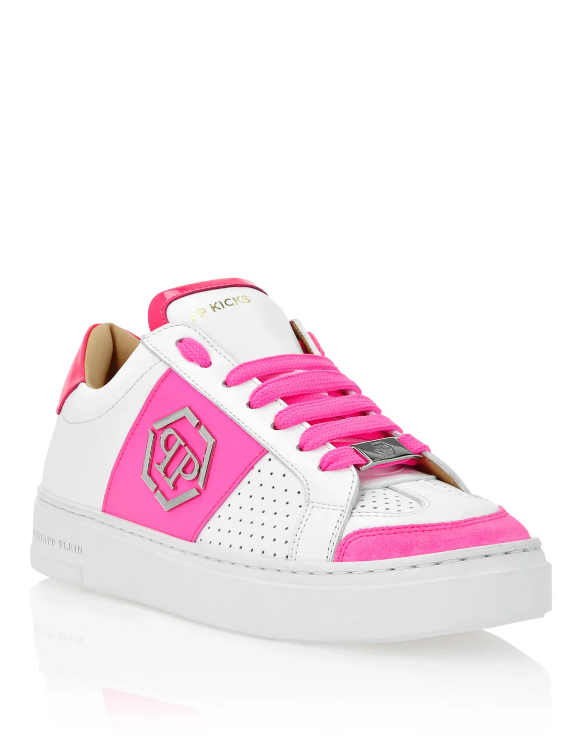 Mix Leather  Lo-Top Sneakers, цвет: Розовый