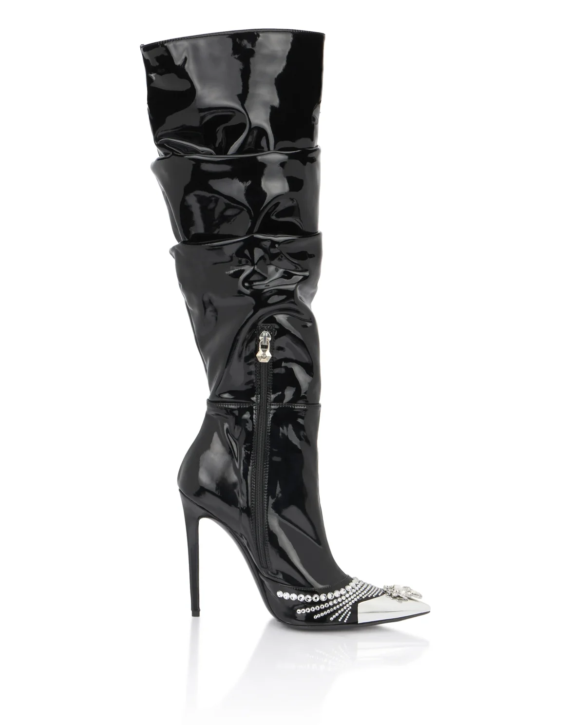 Patent Leather Boots Hi-Heels, цвет: Черный
